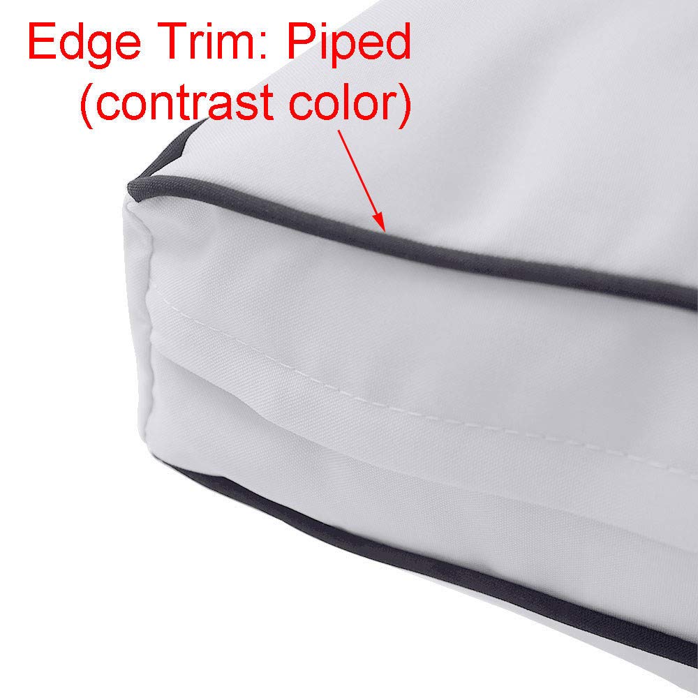 Prolinemax Twin-XL Outdoor Style Daybed Mattress Cover with Contrast Trim - Fitted Bolster Pillow Sheet AD106 - Perfect for Patio, Sunroom, and Outdoor Lounging