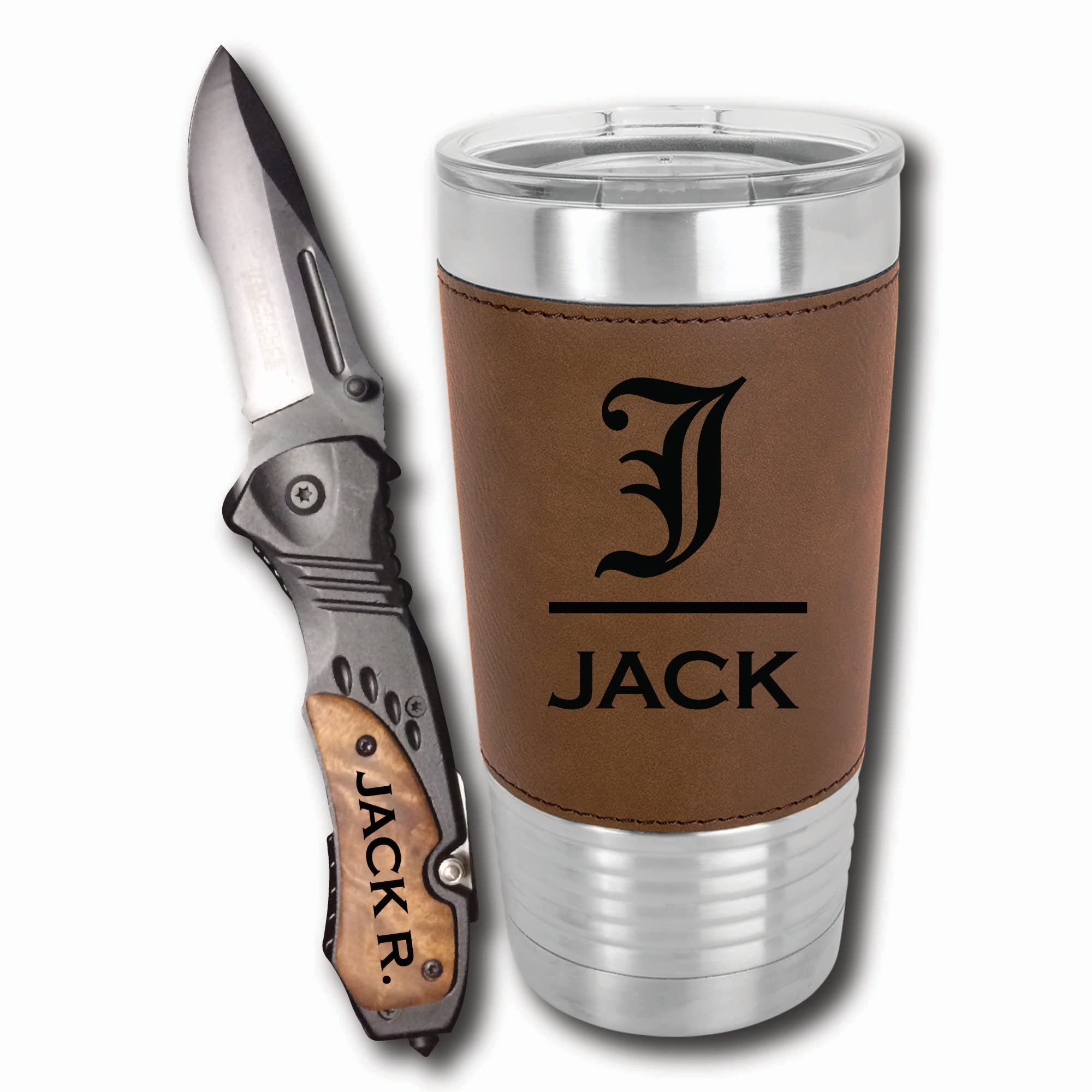 **Personalized Groomsmen Gifts Set of 5 - Engraved Mug, Pocket Knife & Tumbler - Best Man Proposal Gift Box for Wedding, Birthday & Anniversary**    *(Perfect for weddings, bachelor parties, birthdays, anniversaries, or as a thoughtful gift for boyfriends, brothers, and close friends.)*