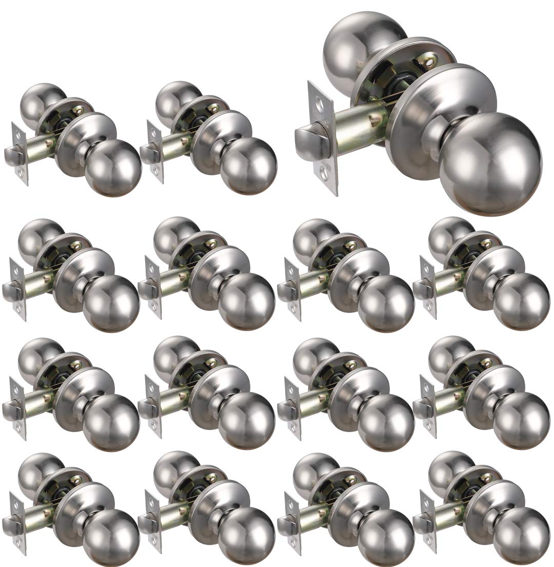 15-Pack Commercial Door & Closet Knob Handle Set - Durable Hardware for Offices, Retail Stores & Home Use