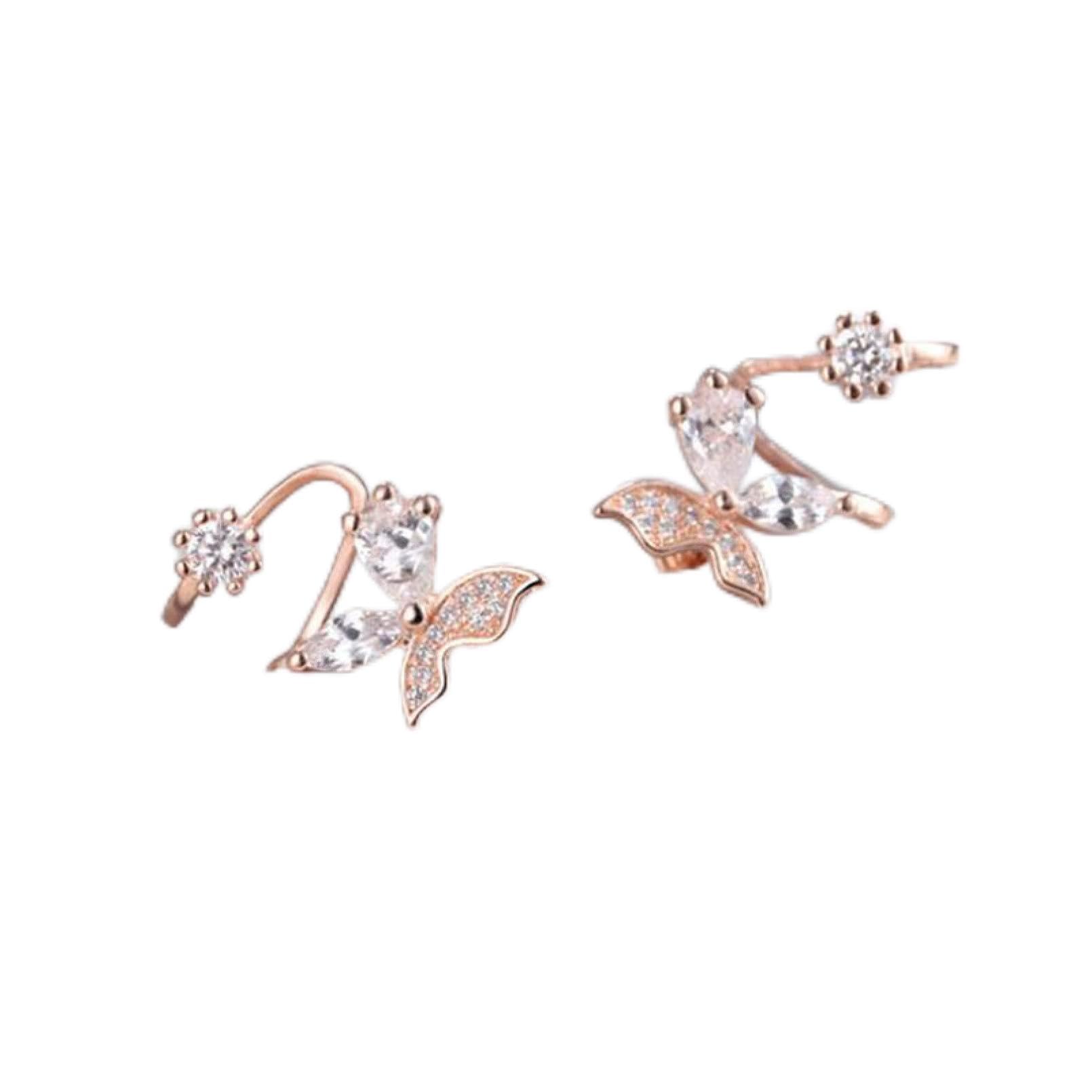925 Sterling Silver Butterfly Stud Earrings for Women - Shiny Cubic Zirconia Elegant Jewelry Gift for Girlfriend, Wife, Sister, Daughter, Mother | Perfect for Birthday, Anniversary, Valentine's Day & Everyday Wear