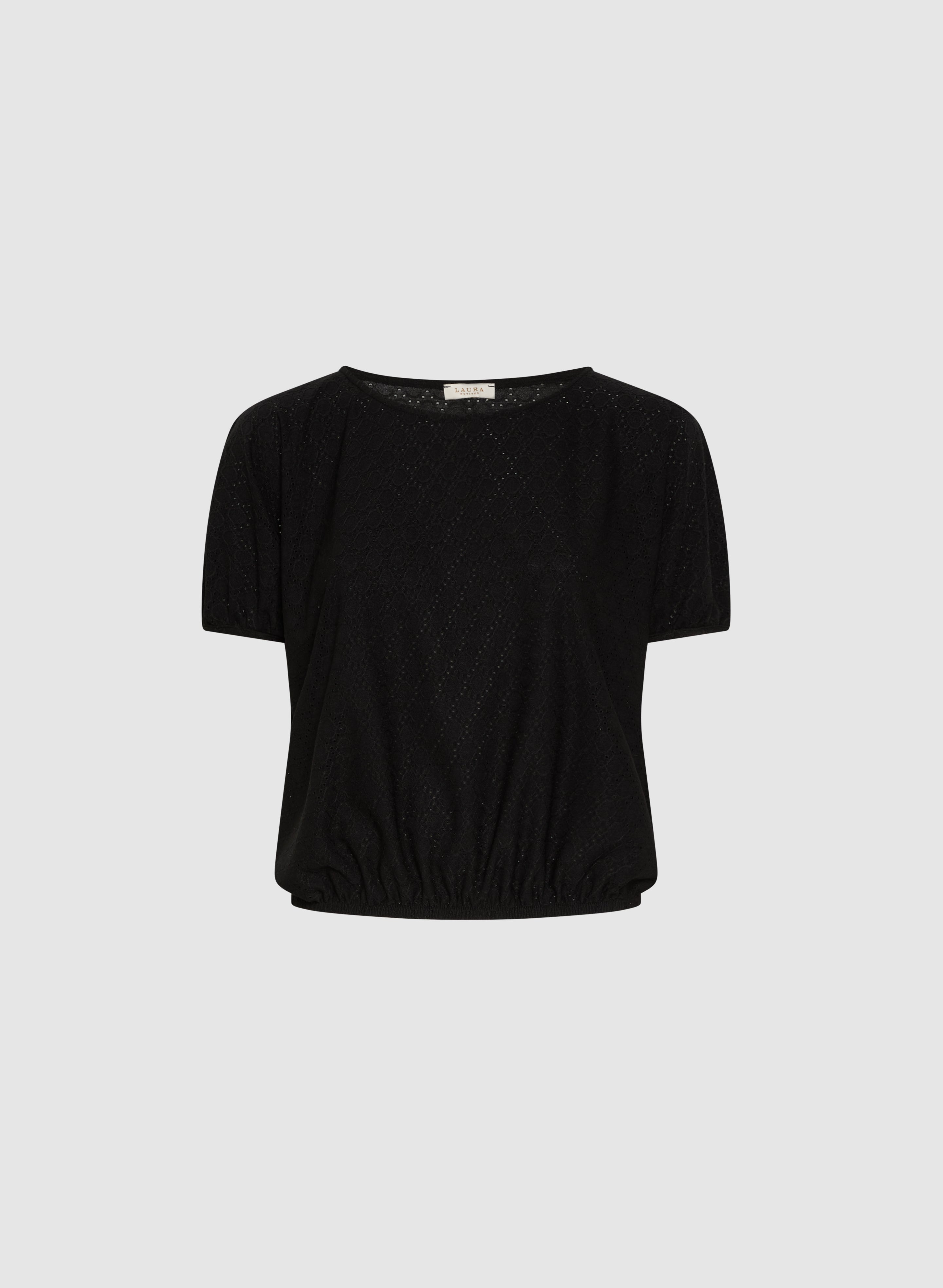 Eyelet Short Sleeve Women's Blouse - Breathable Summer Casual Top for Outdoors & Travel | Perfect for Beach, Vacation and Everyday Wear