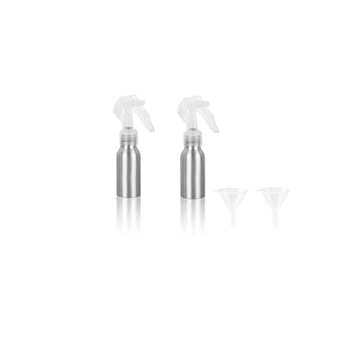 2 Pack Empty Aluminum Spray Bottles - 1oz Refillable Fine Mist Atomizer for Essential Oils, Hair Styling, Cleaning Solutions | Perfect for Plants, Flowers, Pet Care & Home Use