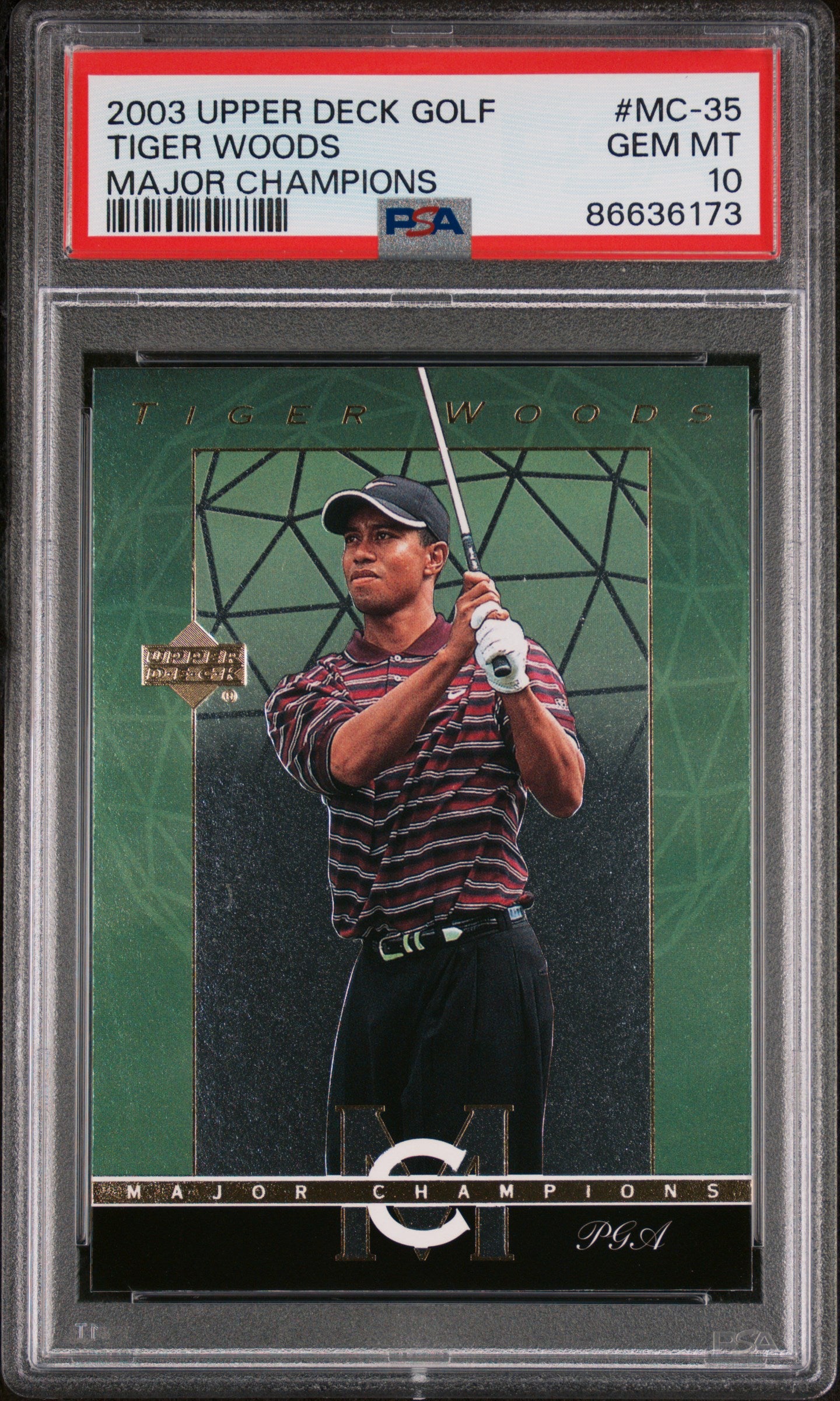 2003 Upper Deck Major Champions Tiger Woods #MC35 PSA 10 Gem Mint Golf Trading Card - Perfect for Collectors, Investors & Sports Memorabilia Enthusiasts