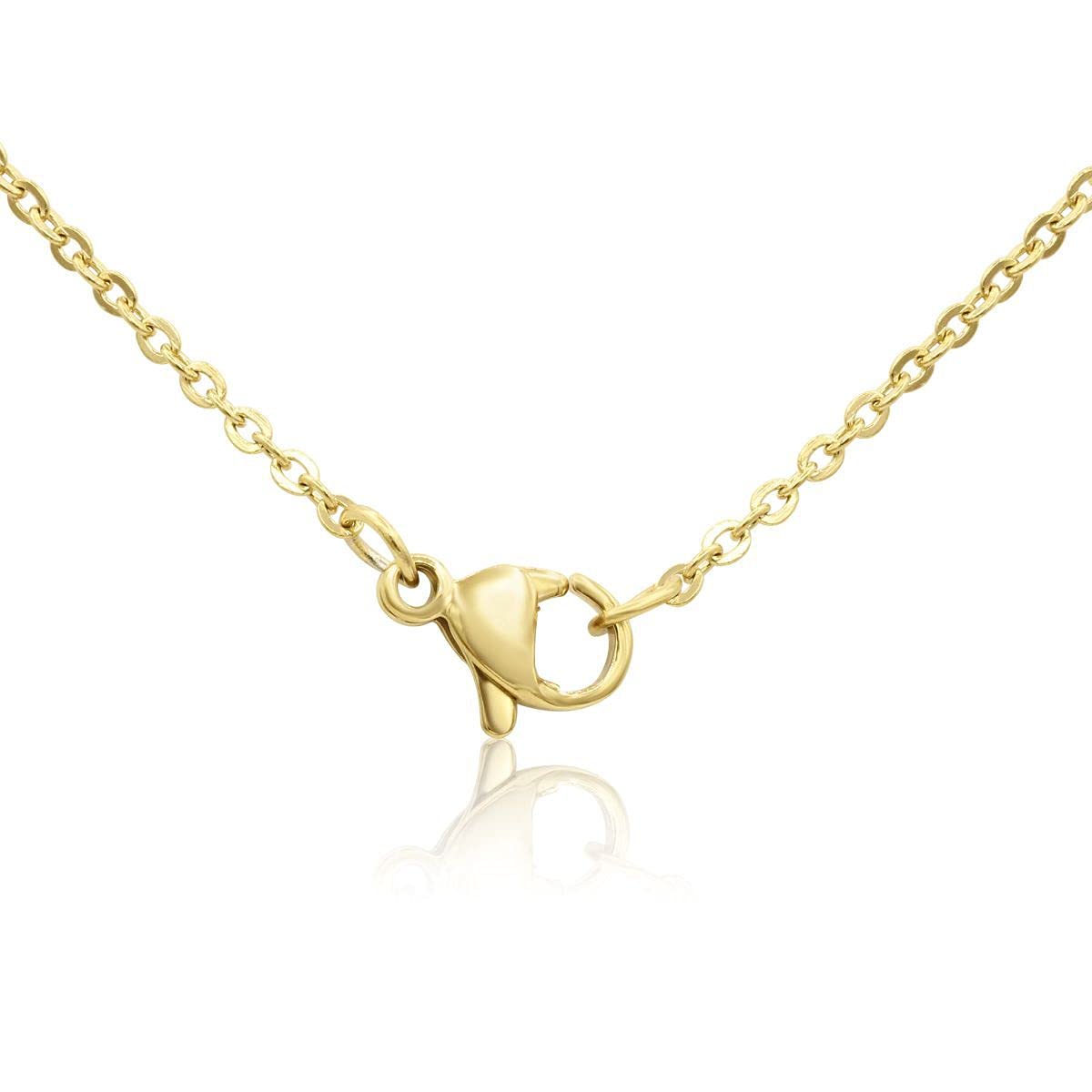 Custom Gold Tone Name Necklace for Women - 18 Inch Chain Personalized Name Plate Pendant | Perfect Gift for Birthday, Anniversary & Mother's Day
