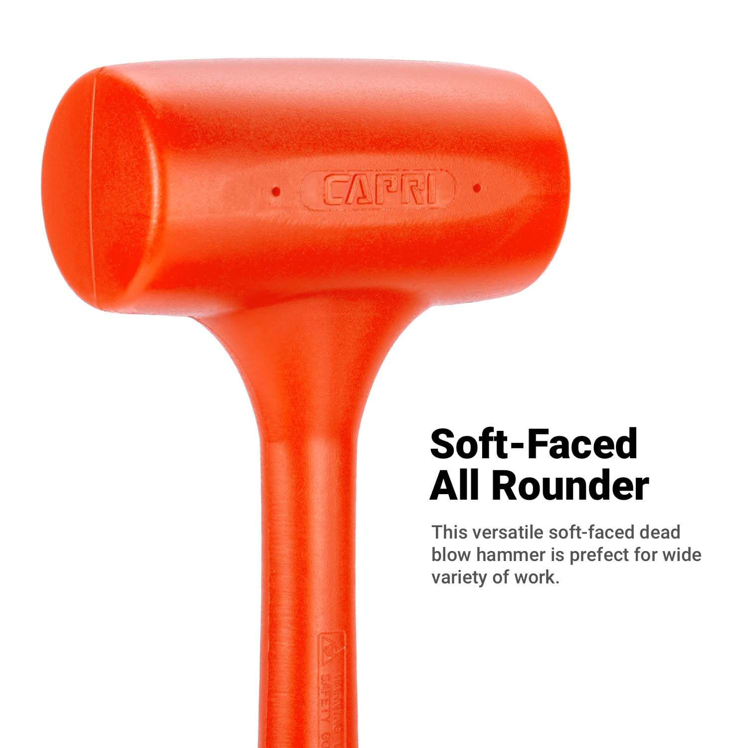 Capri Tools 10097 2 lb Orange Dead Blow Hammer - Non-Marring, Shock-Absorbing Mallet for Auto Repair, Woodworking & Metalworking - Perfect for Mechanics, Carpenters & DIY Projects