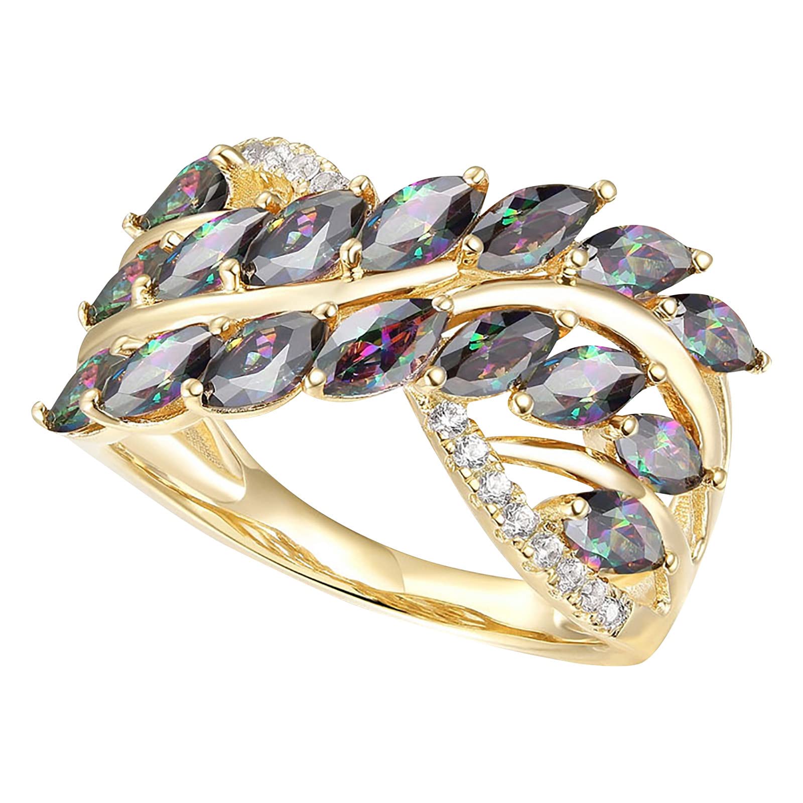 Sparkling Colored Rhinestone Ring for Women - Trendy Fashion Jewelry, Elegant Gift for Wife, Teen Girls (Size 9) | Perfect for Parties, Weddings & Special Occasions