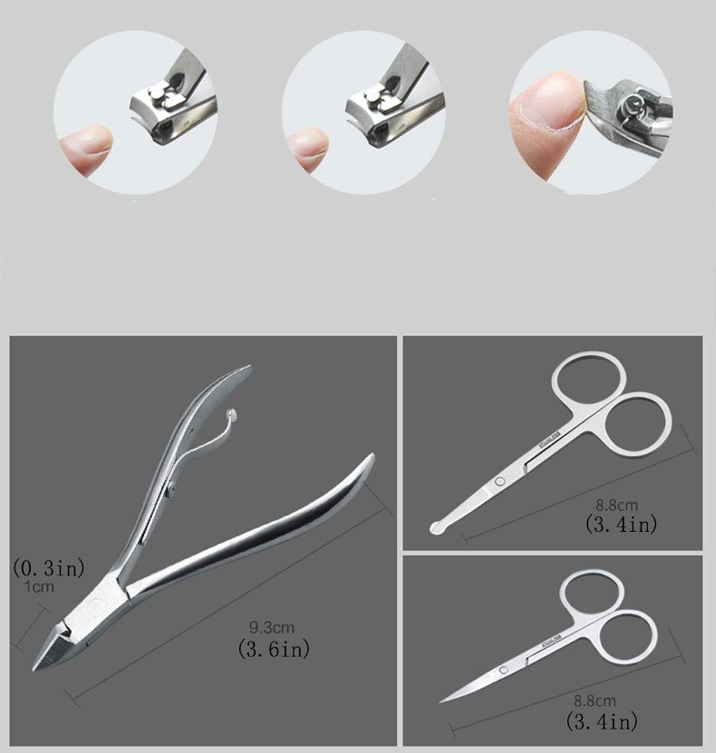 Premium Stainless Steel Nail Clippers Set - Sharp Toenail & Fingernail Trimmer for Men & Women | Portable Manicure Pedicure Kit with Travel Case | Home, Salon & Travel Essential (Red)