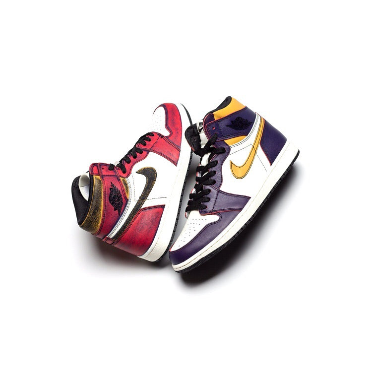 Air Jordan 1 High Retro OG Defiant SB LA to Chicago Court Purple Basketball Shoes - Men's Sneakers for Streetwear & Skateboarding Fashion