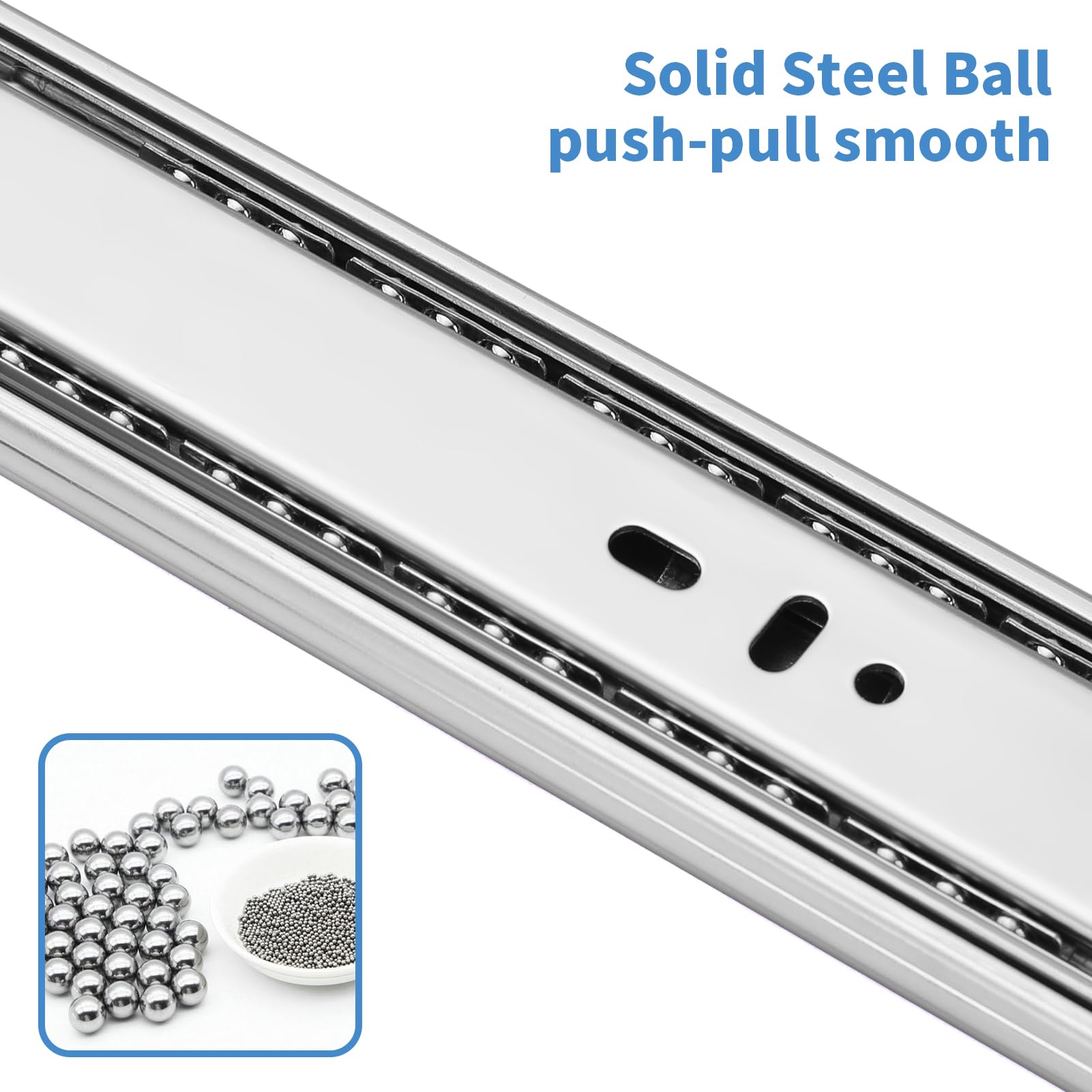 14 Inch Soft Close Drawer Slides - 6 Pairs (12pcs) Full Extension Ball Bearing Side Mount Drawer Rails - Heavy Duty 100 LB Capacity Silver Metal Dresser Runners for Kitchen Cabinets, Wardrobes, File Cabinets & Trash Cans - Smooth Gliding & Quiet Operation