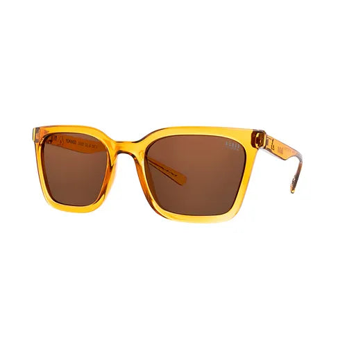 Lente Ombak Remanso Carameo Cris Bri Marron Sunglasses - Trendy Brown Lens Fashion Shades for Women & Men | Perfect for Beach, Driving & Outdoor Activities