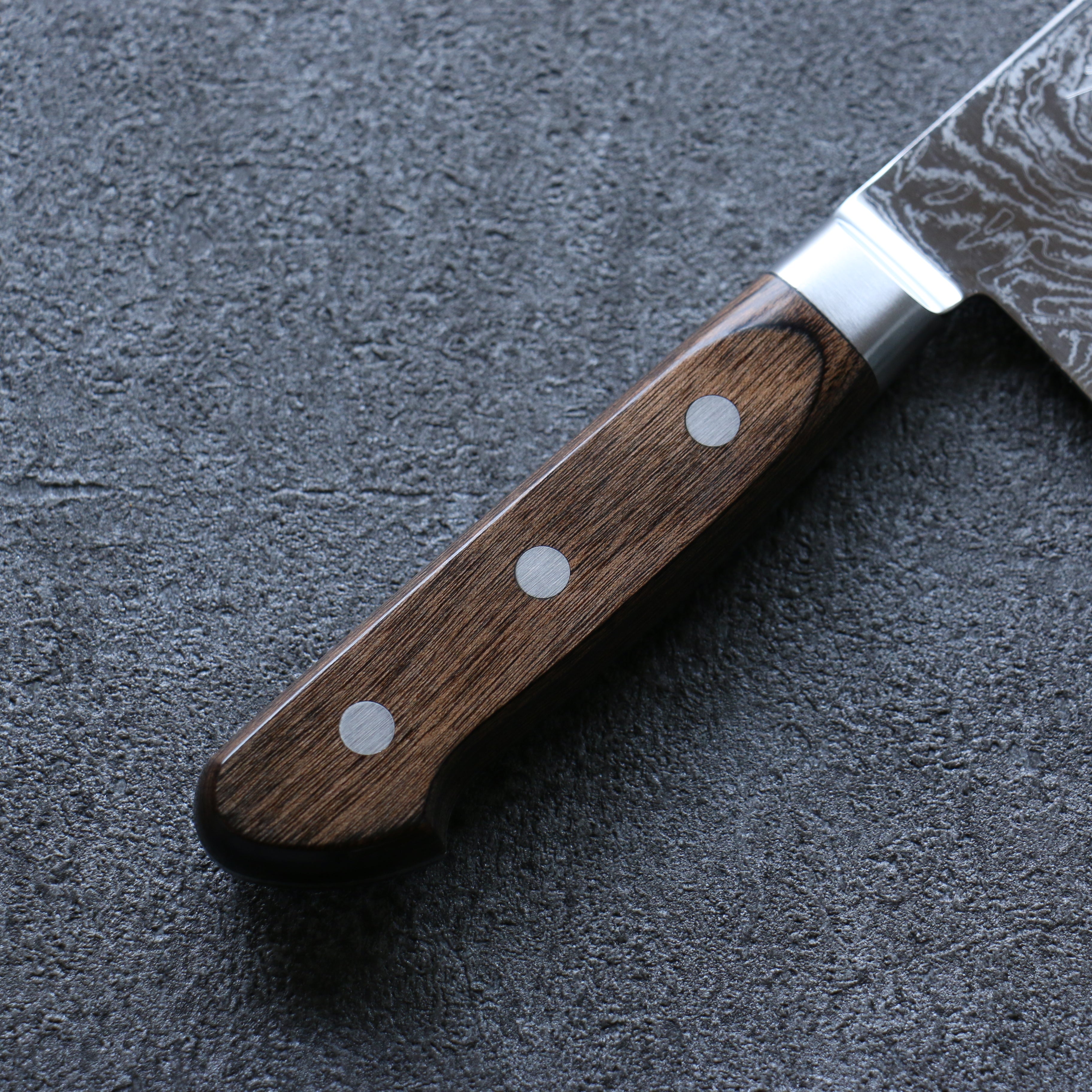 Premium Seisuke Nami AUS10 Damascus Nakiri Knife 165mm - Mirrored Finish, Brown Pakka Wood Handle - Japanese Chef Knife for Slicing Vegetables & Sushi Preparation