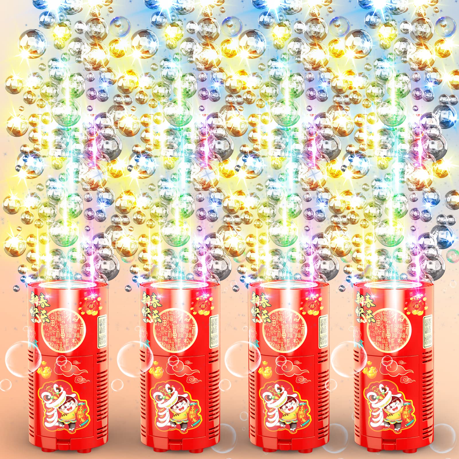 Portable Automatic Bubble Machine with LED Lights & Music - 80ml Bubble Solution Included | Fun Bubble Maker Toy for Kids Outdoor Play, Parties, Weddings, Christmas & Holiday Celebrations