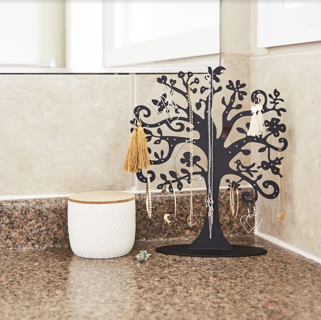 SoCal Jewelry Tree Organizer - Elegant Jewelry Stand for Earrings, Necklaces & Bracelets | Perfect for Bedroom, Bathroom & Travel Jewelry Display & Storage
