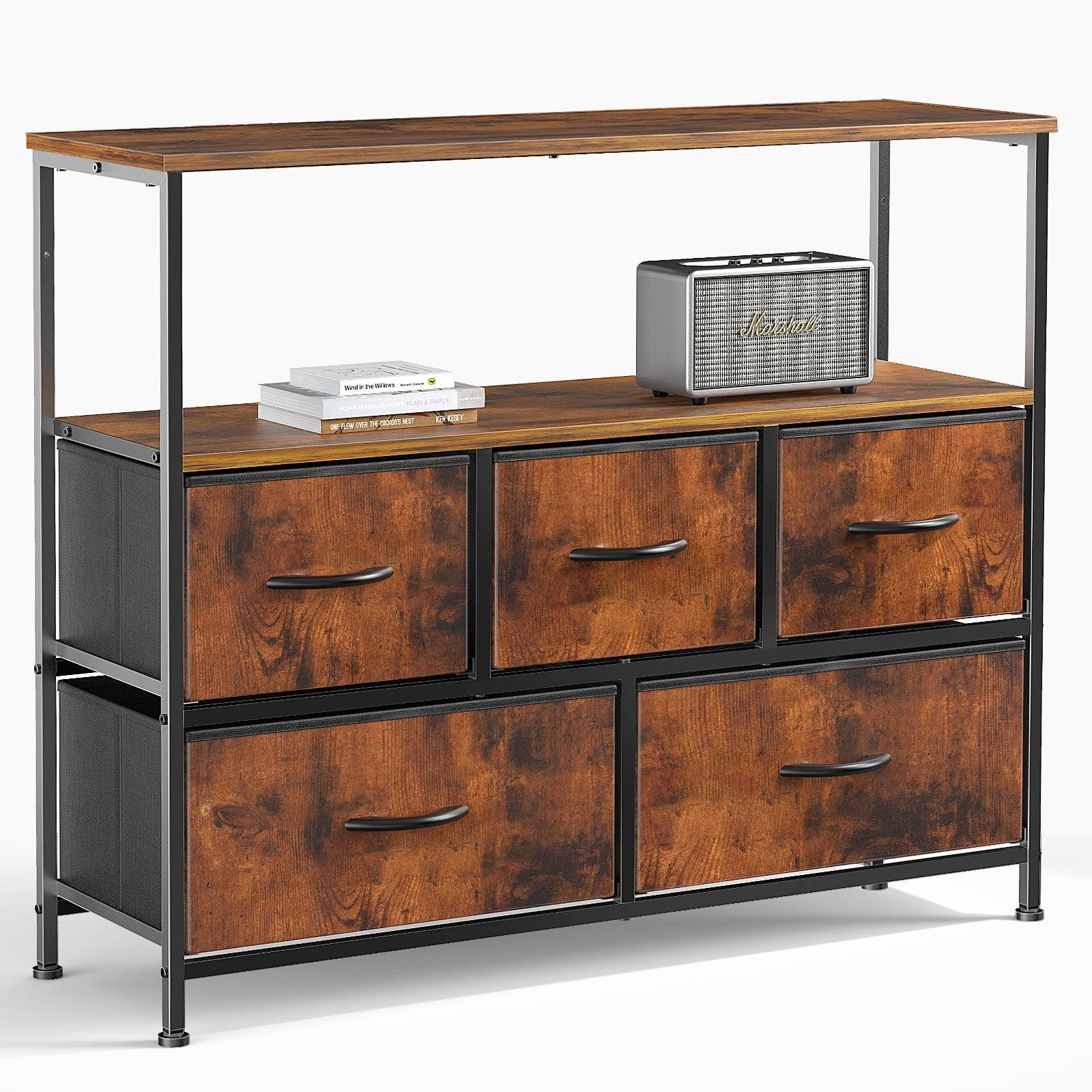 5-Drawer Fabric Dresser with Metal Frame - Modern Bedroom Storage Chest for Clothes & Accessories | Perfect for Small Spaces, Dorm Rooms & Apartment Organization