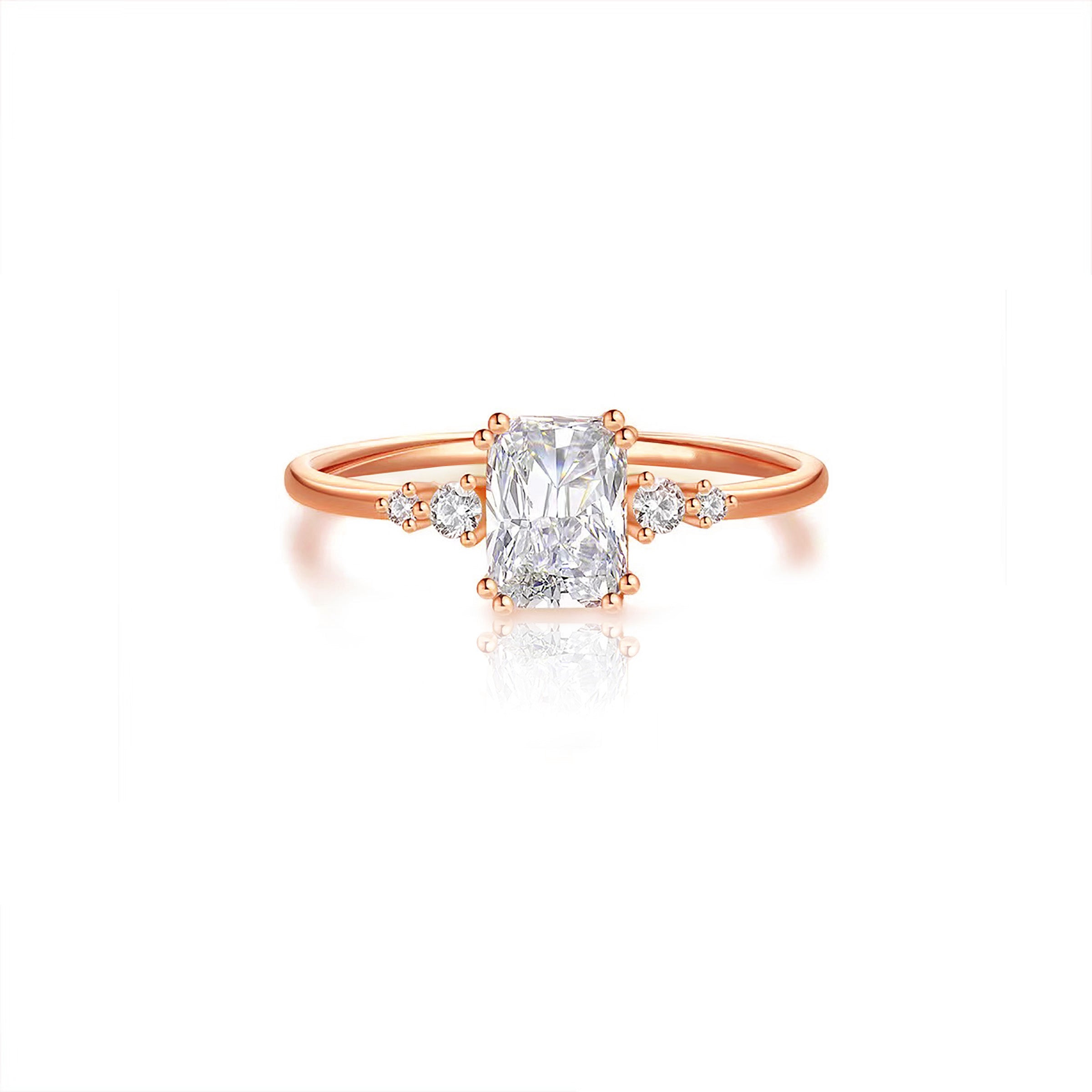 Radiant Cut Moissanite Memorial Ring for Ashes - Forever Treasured Keepsake Jewelry for Loved Ones | Perfect for Remembrance, Funeral & Special Occasions