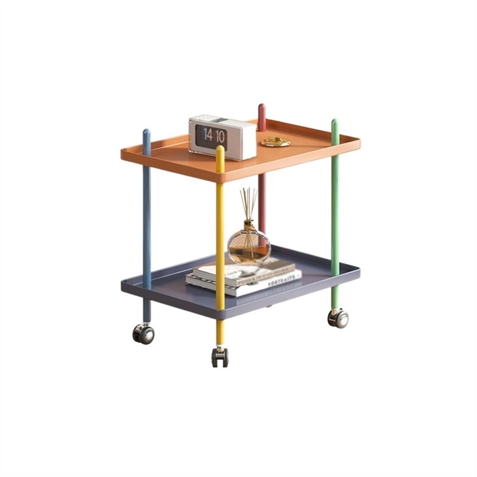 2-Tier Iron Side Table - Small End Table for Living Room, Bedroom, or Office | Perfect as Coffee Table, Sofa Table, Nightstand, or Tea Table | Modern & Space-Saving Design for Home Decor