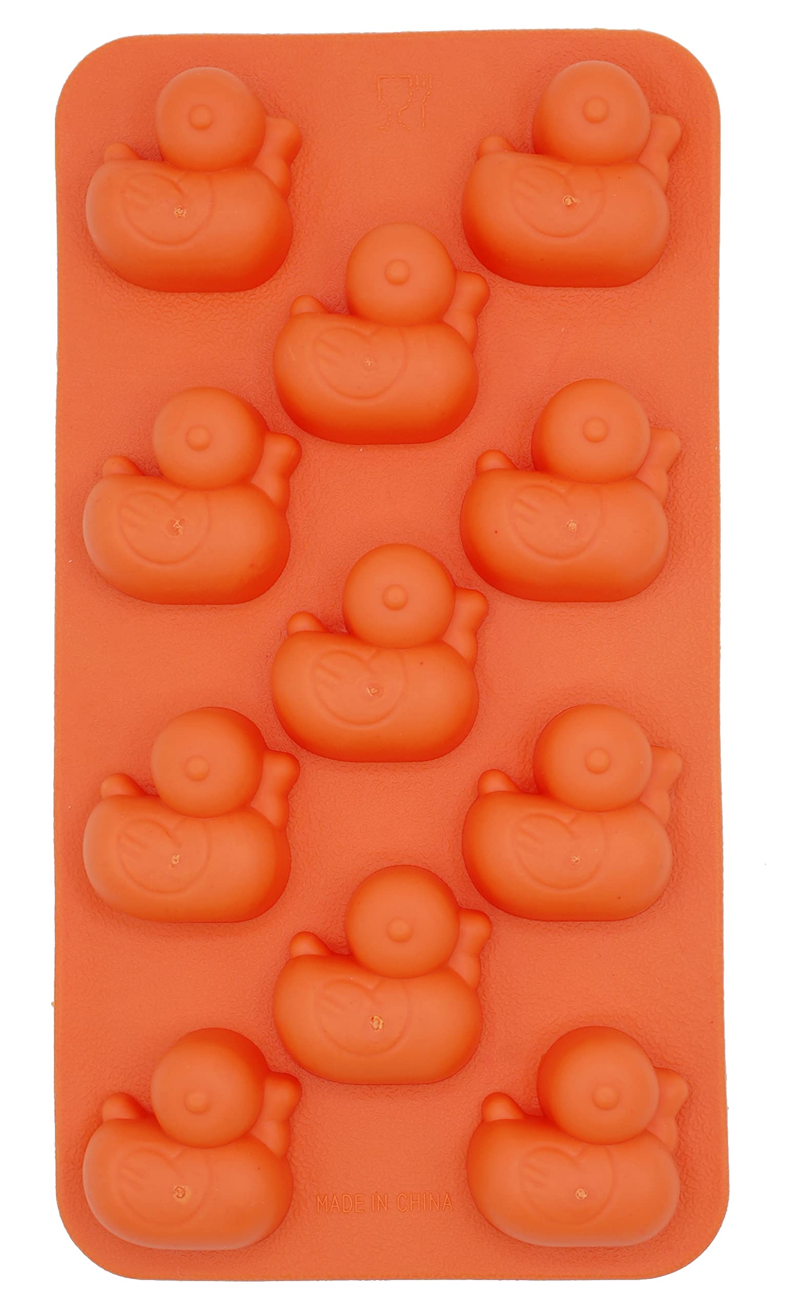 Duck-Shaped Silicone Ice Cube Tray - 5 Pack Orange Freezer Mold for Jelly, Chocolate & Cake Making | Perfect for Parties, Cocktails & Kids Snacks