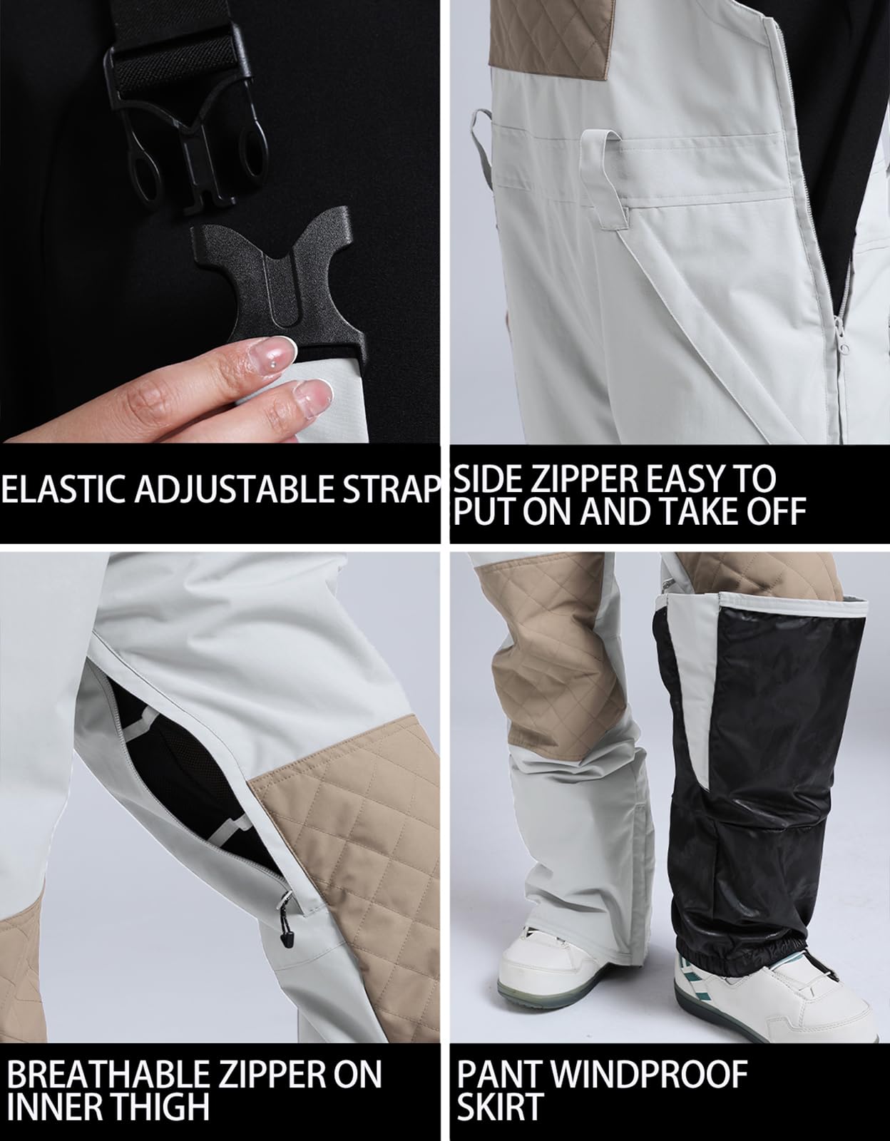 Women's Waterproof Snowboard Bib Overalls - Windproof & Warm Snow Pants for Skiing & Outdoor Winter Sports | Perfect for Snowboarding, Ski Resorts & Cold Weather Adventures
