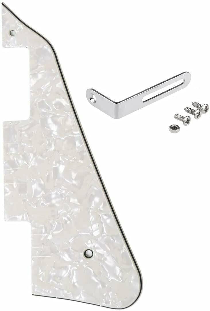LP Guitar Pickguard Bracket Set for Les Paul Electric Guitar - Pearl Aged White & Nickel Hardware | Replacement Parts for DIY Guitar Repair & Customization