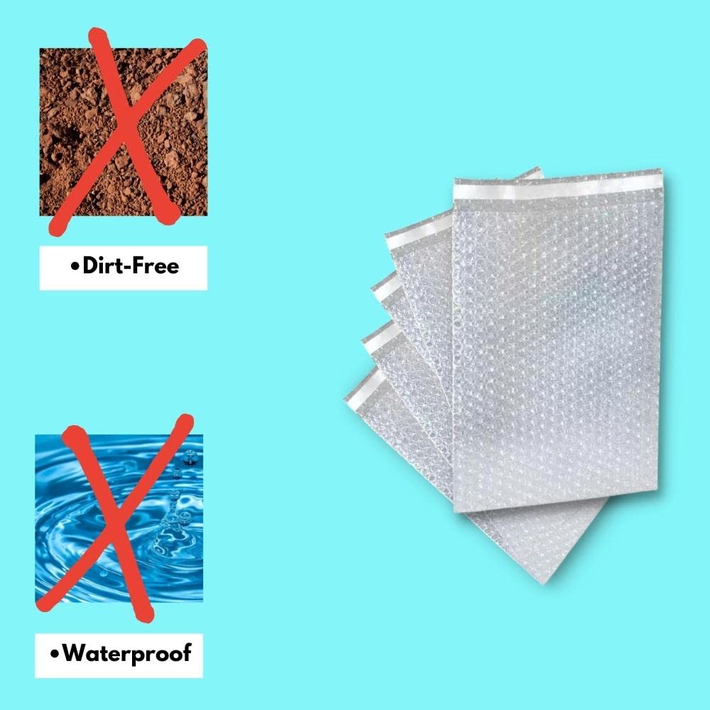 PSBM 6x8.5 Inch Clear Bubble Pouches - 1300 Pack Self-Seal Air Cushion Bags for Moving, Shipping & Protecting Fragile Items | Made in North America | Perfect for Packing Glassware, Electronics & Delicate Goods