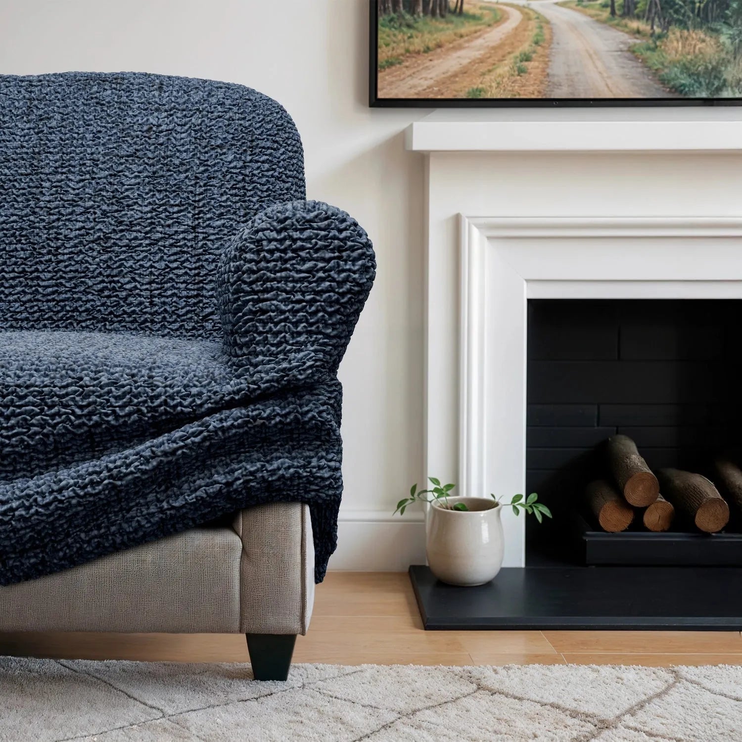 3 Seater Sofa Slipcover - Soft Microfiber Printed Fabric - Perfect for Living Room, Family Room & Home Decor