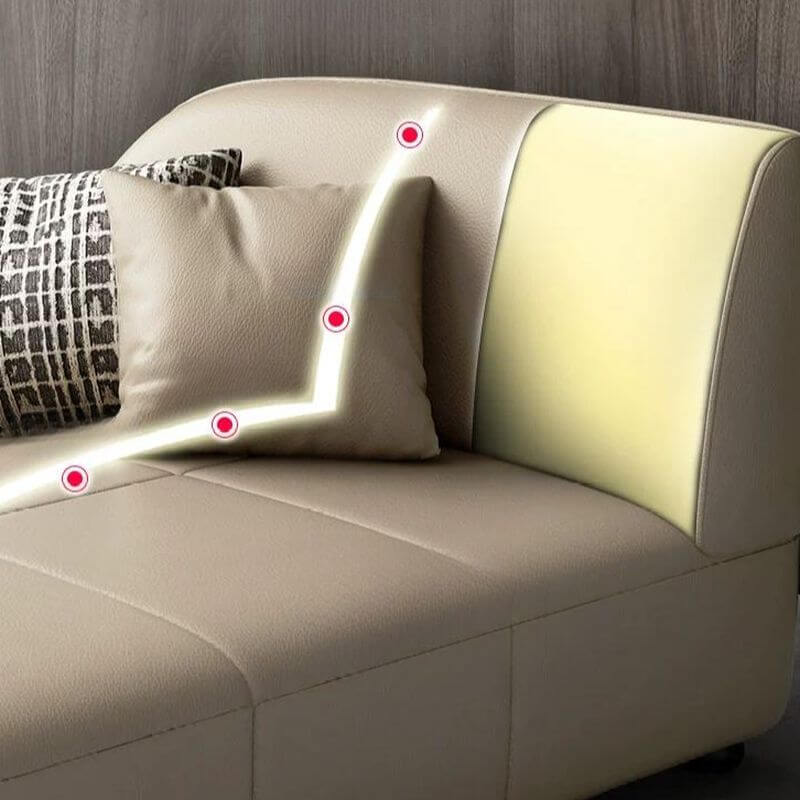 Modern Waterproof Solid Color Chaise Lounge Sleeper Chair with Flared Arm - Right Arm Facing Chaise for Living Room, Bedroom, or Office Relaxation