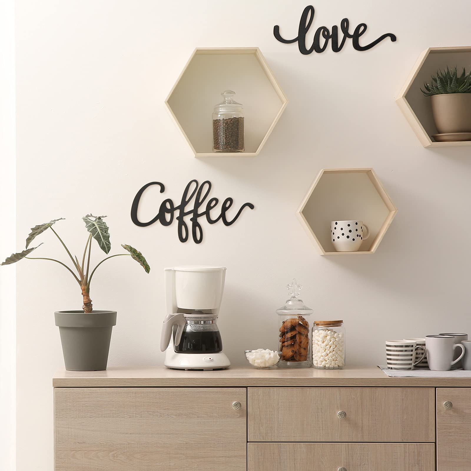 Rustic Wood Coffee Sign - Farmhouse Kitchen Decor for Home & Coffee Bar