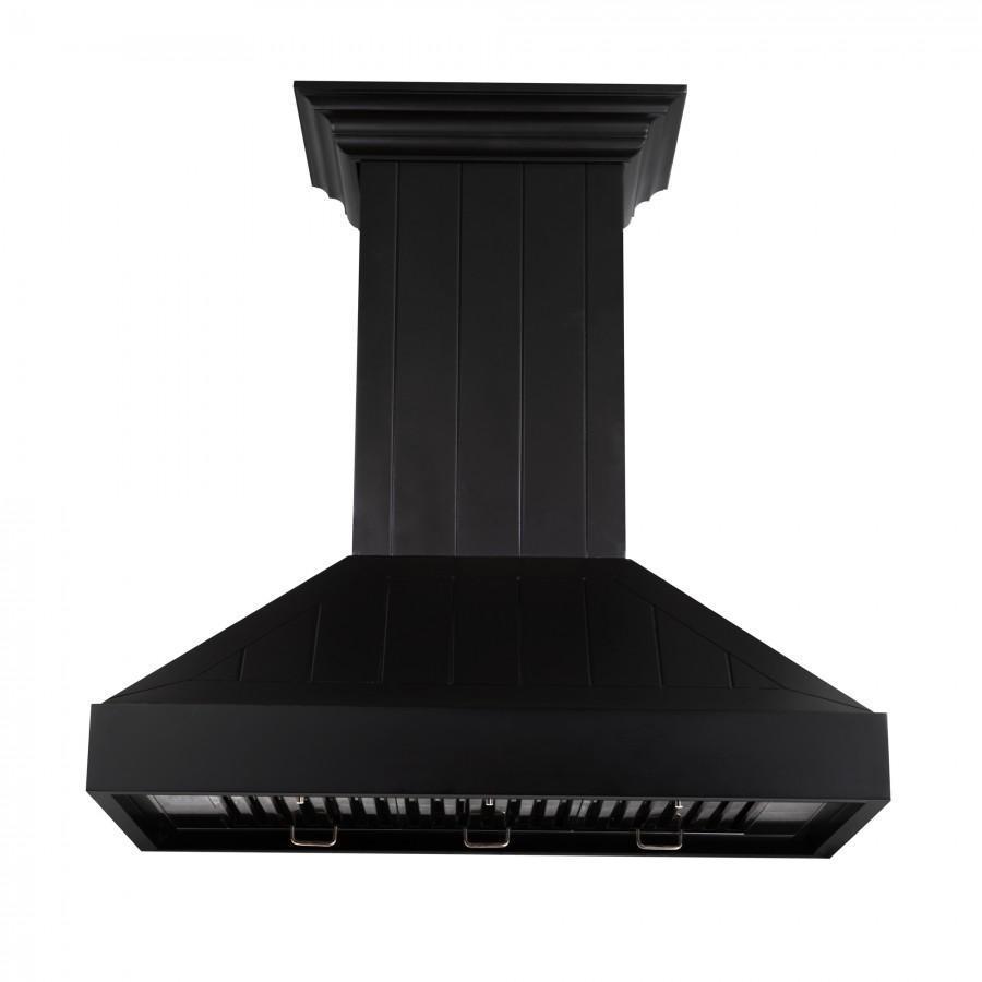ZLINE Black Wooden Wall Mount Range Hood - Modern Kitchen Ventilation for Smoke & Odor Removal - Perfect for Home Chefs & Open Concept Kitchens
