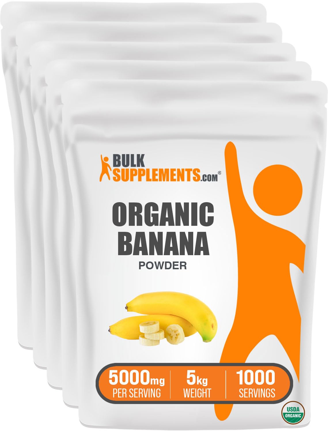 Organic Banana Powder by BulkSupplements.com - 5kg (11 lbs) Premium Dried Banana Fruit Powder for Smoothies, Baking & Healthy Snacks - Vegan, Gluten-Free & All-Natural Ingredient