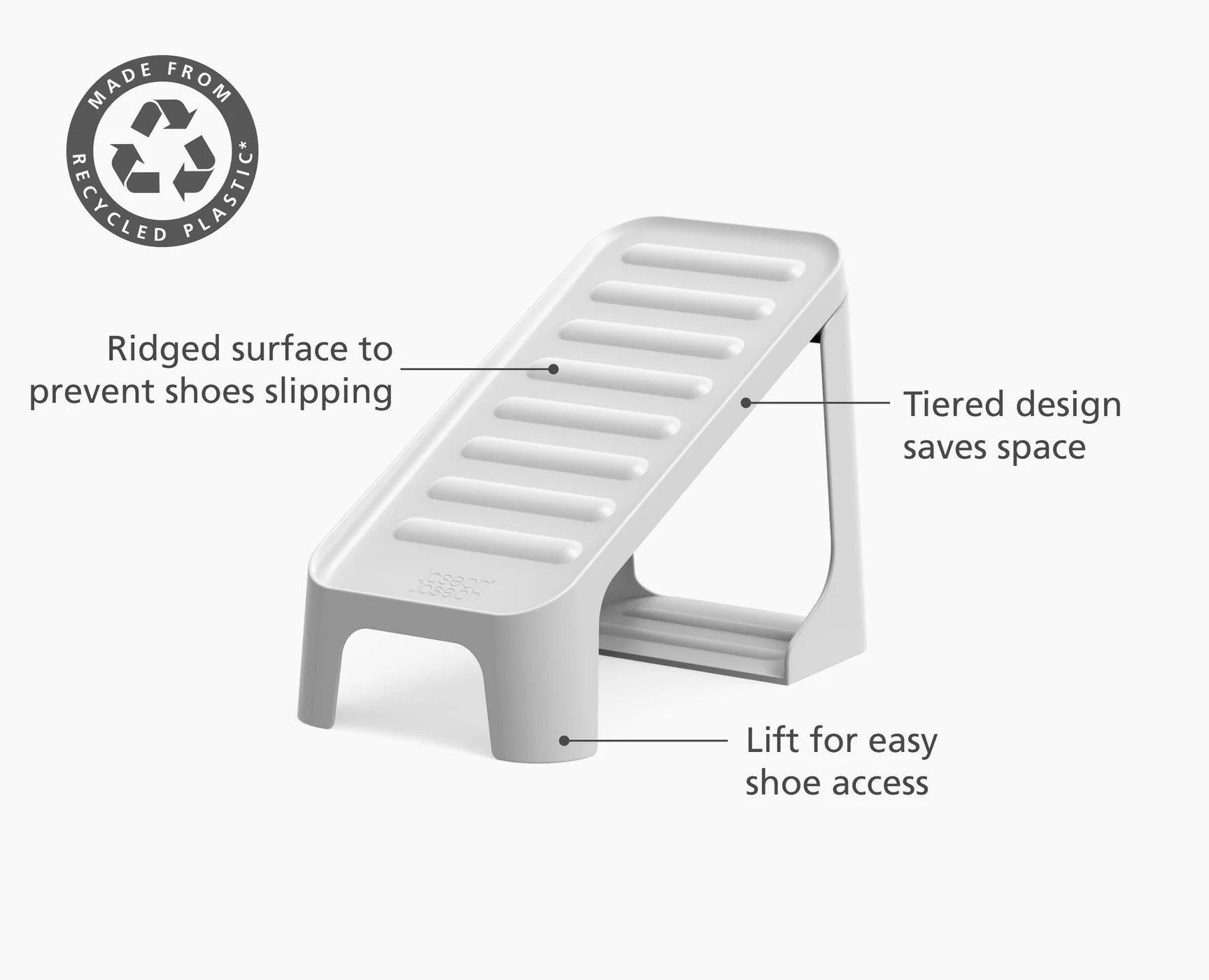 2-Piece Compact Shoe Caddy Organizer - Space-Saving Ecru Shoe Storage for Closet, Travel & Under-Bed Organization