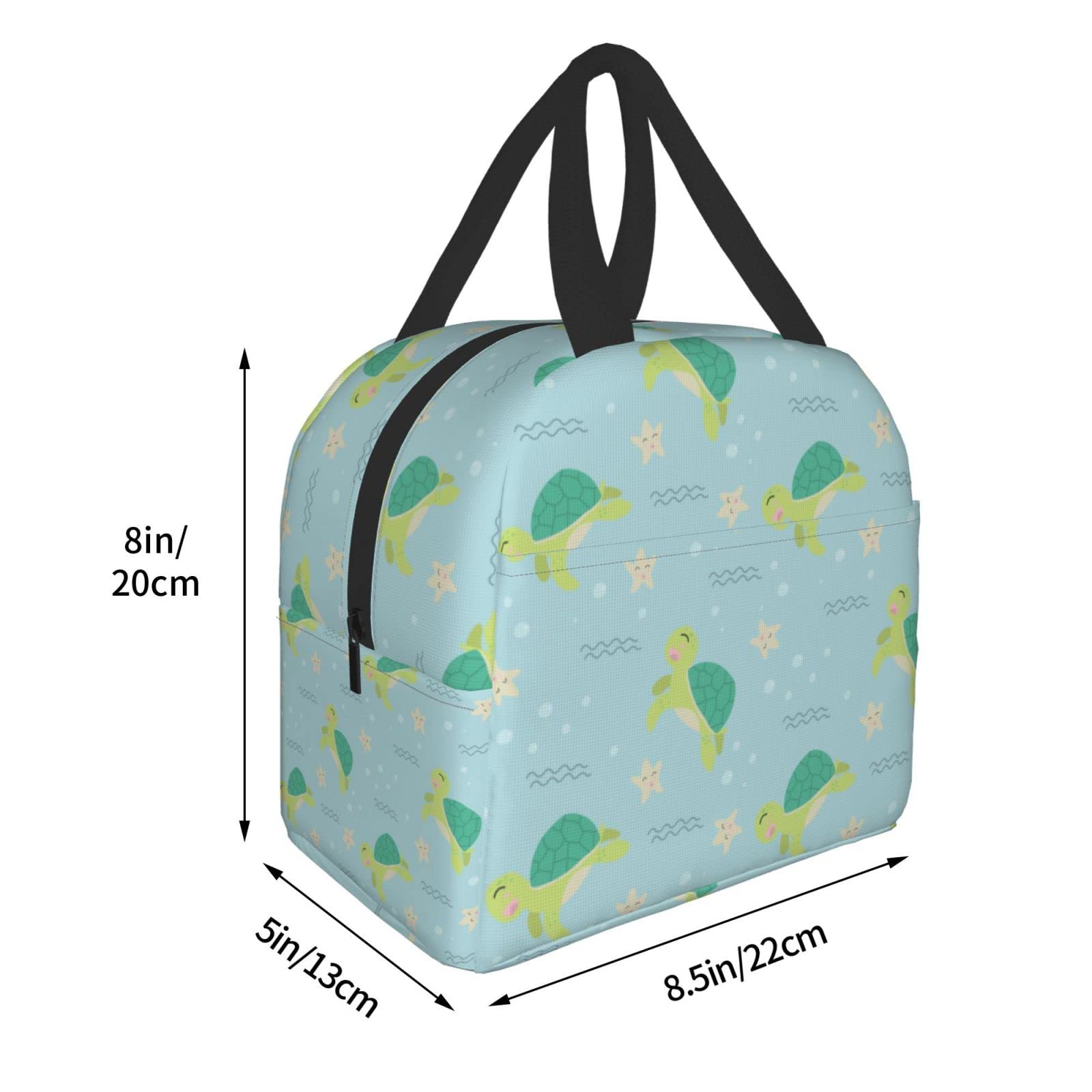 Insulated Lunch Box with Cute Turtle & Starfish Design - Reusable, Leak-Proof Meal Bag for Work, School, Travel & Picnic | Portable Food Container for Men & Women | BPA-Free & Easy to Clean