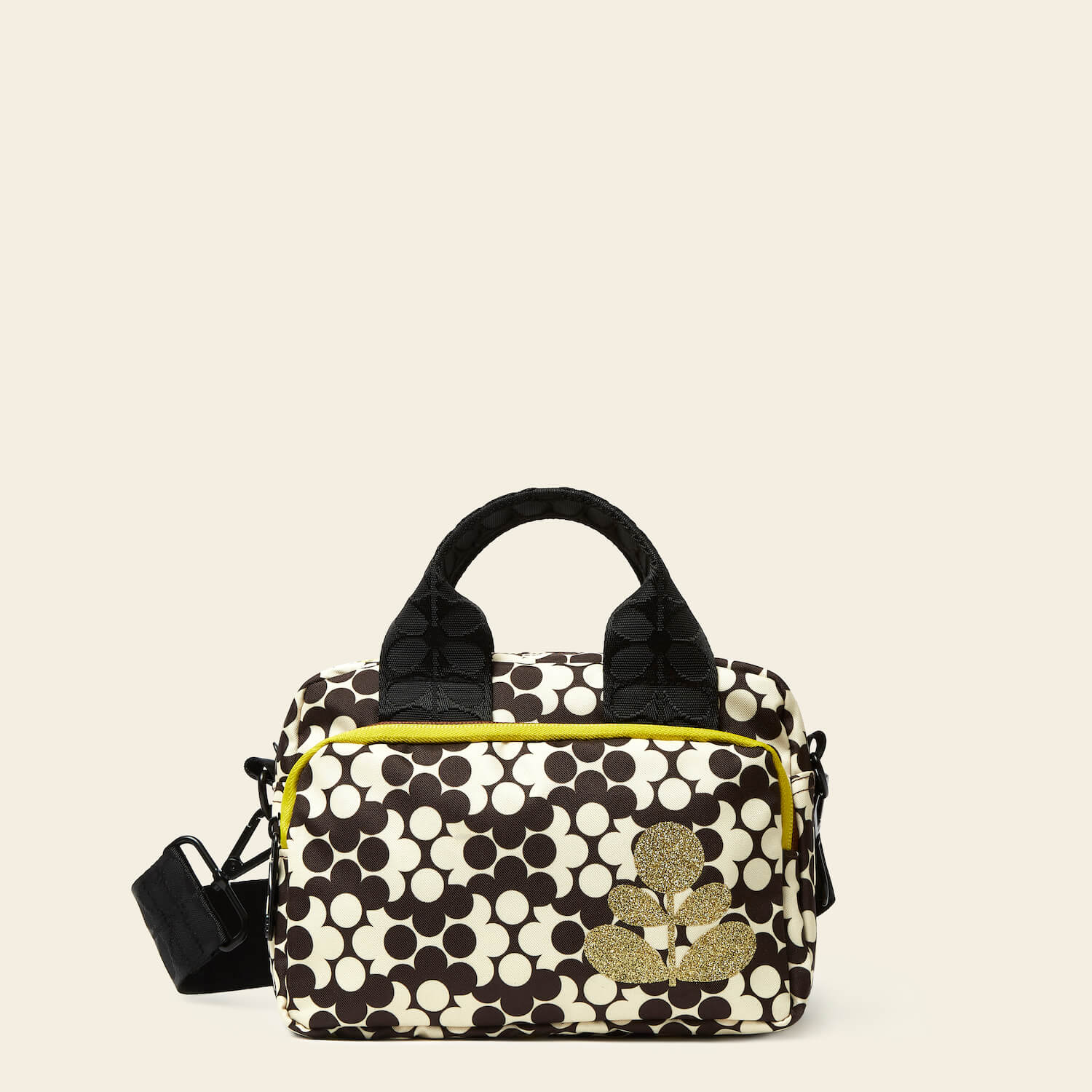 Angle Grab Crossbody Bag - Puzzle Flower Porcini Print Fashion Shoulder Purse for Women, Perfect for Travel, Shopping & Daily Use