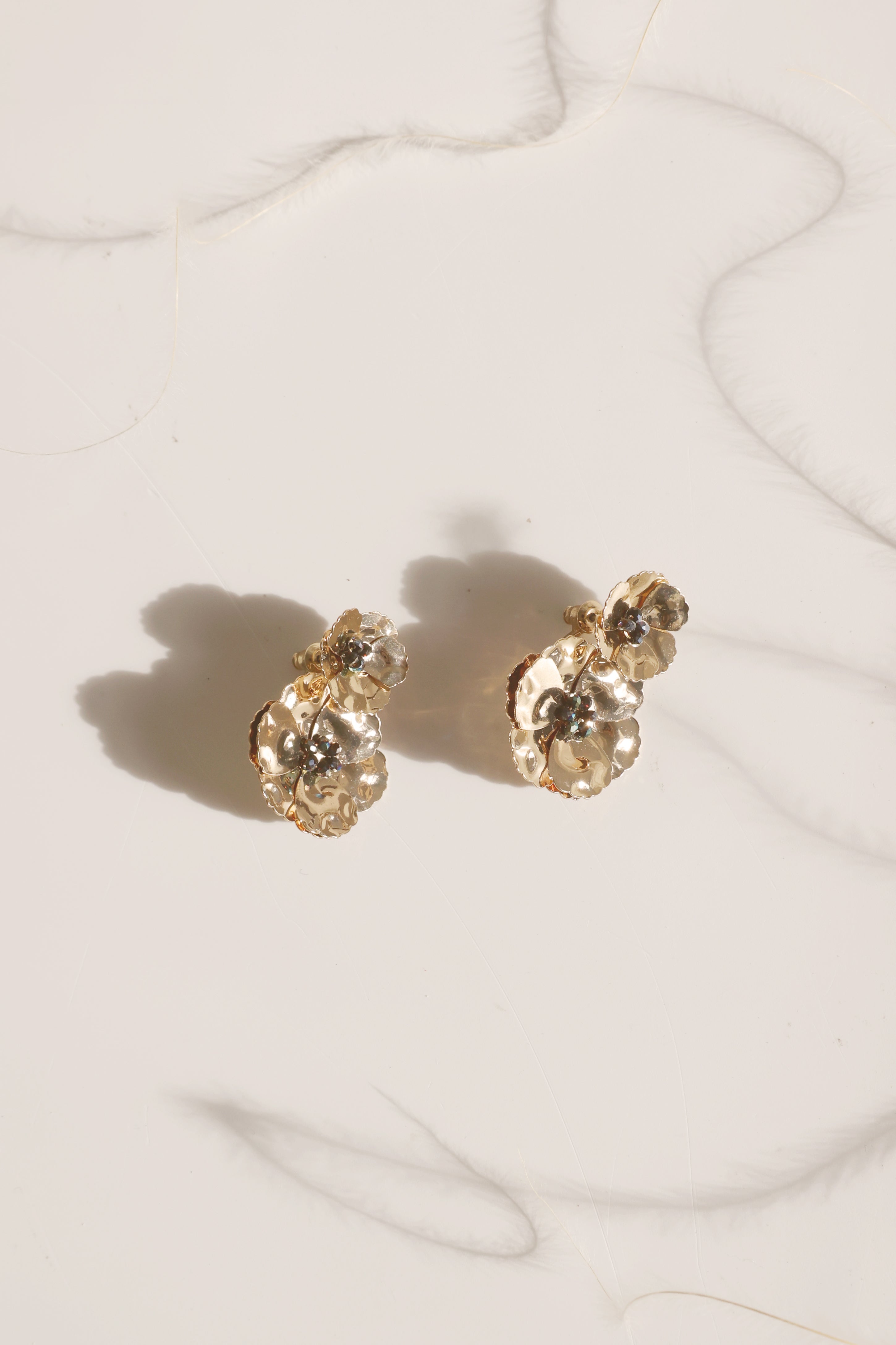 Poppy Front Back Earrings - Gold Floral Dangle Earrings for Women | Perfect for Parties, Weddings & Everyday Wear