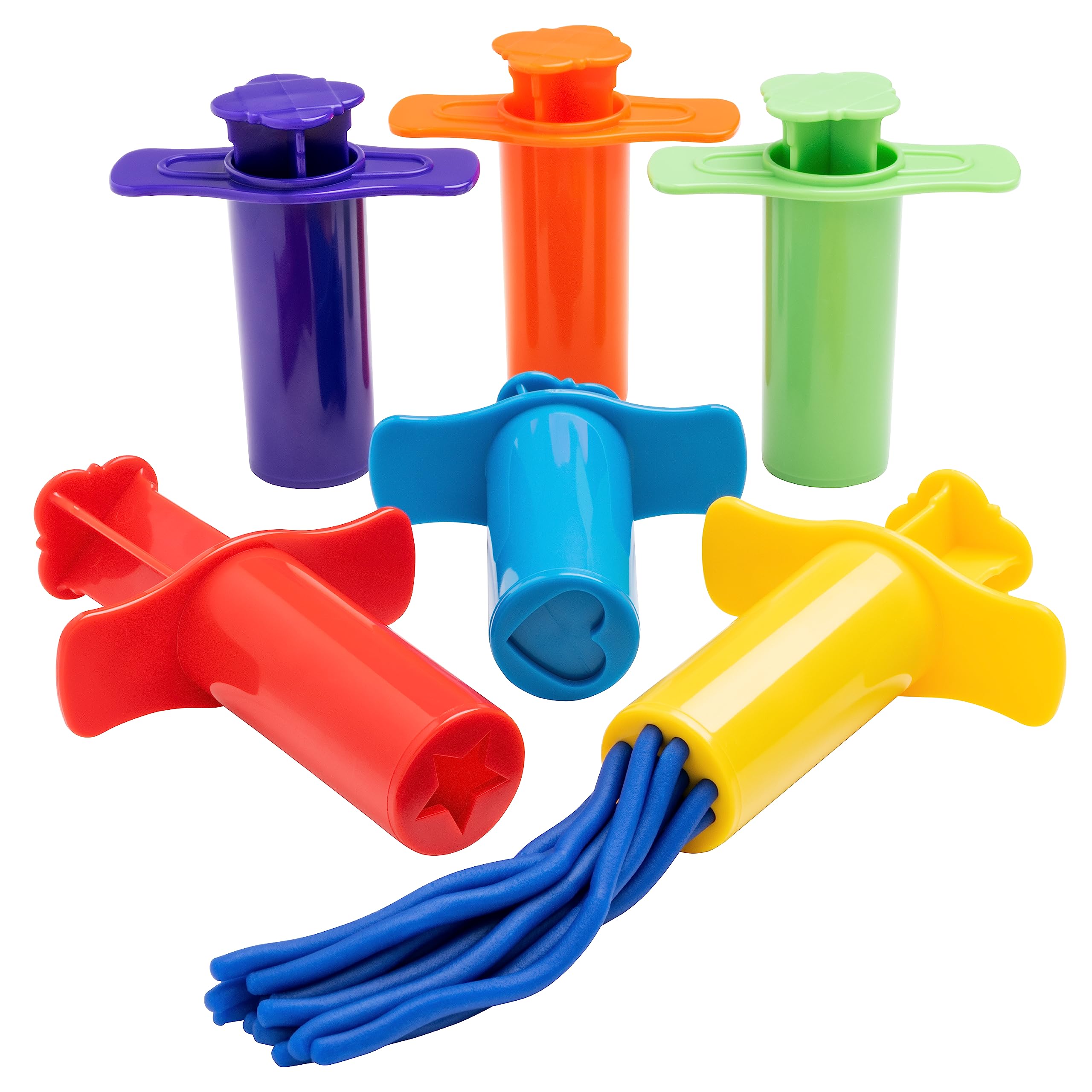 READY 2 LEARN Dough Extruders Set of 6 - Kids Play Dough Tools for Molding & Sculpting | Art Supplies for Toddlers Ages 2+ | Perfect for Preschool Activities & Sensory Play