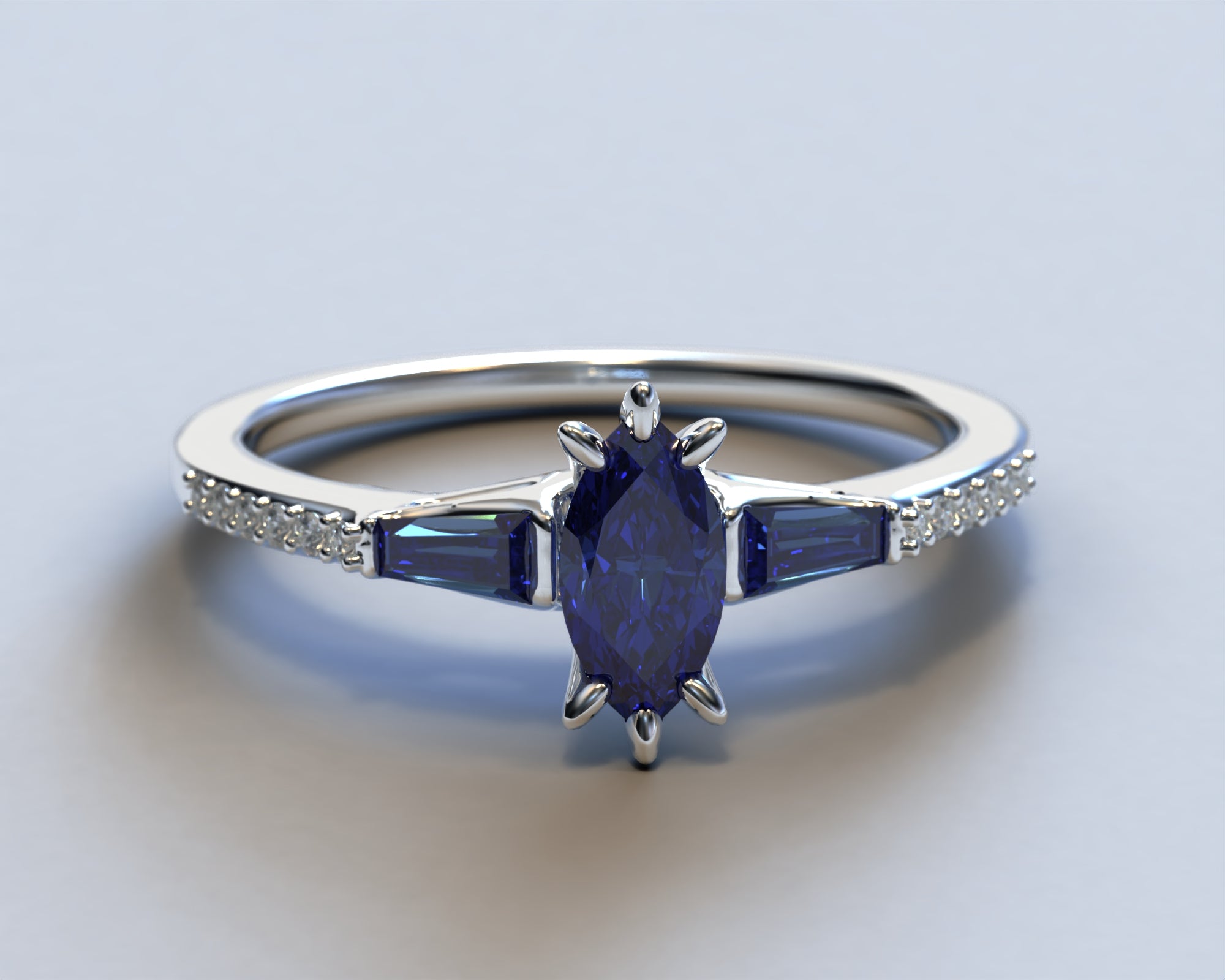 Exquisite Art Deco Style Sapphire & Diamond Engagement Ring Set for Women - Vintage Inspired Wedding, Proposal & Anniversary Jewelry Gift