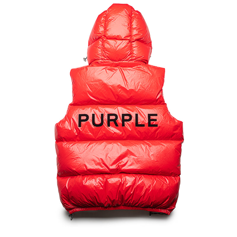 Purple Brand Nylon Puffer Vest for Men & Women - Lightweight Warm Winter Jacket - Waterproof Windproof Outdoor Sports (Red) - Perfect for Hiking, Camping & Cold Weather Activities