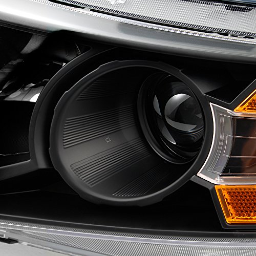 AKKON Black Housing Halogen Headlights Assembly Set Pair for 2011-2017 Honda Odyssey - Left & Right Side Replacement Headlamps for Improved Night Driving Safety
