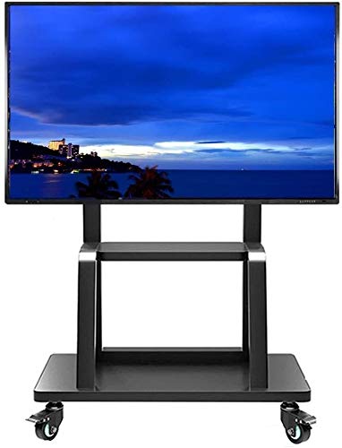 Heavy Duty Universal Rolling TV Stand with Wheels and Shelf for 55-95 Inch Flat Screen TVs - Supports LCD, LED, Plasma up to 155kg - Perfect for Living Room, Bedroom, or Office Media Setup
