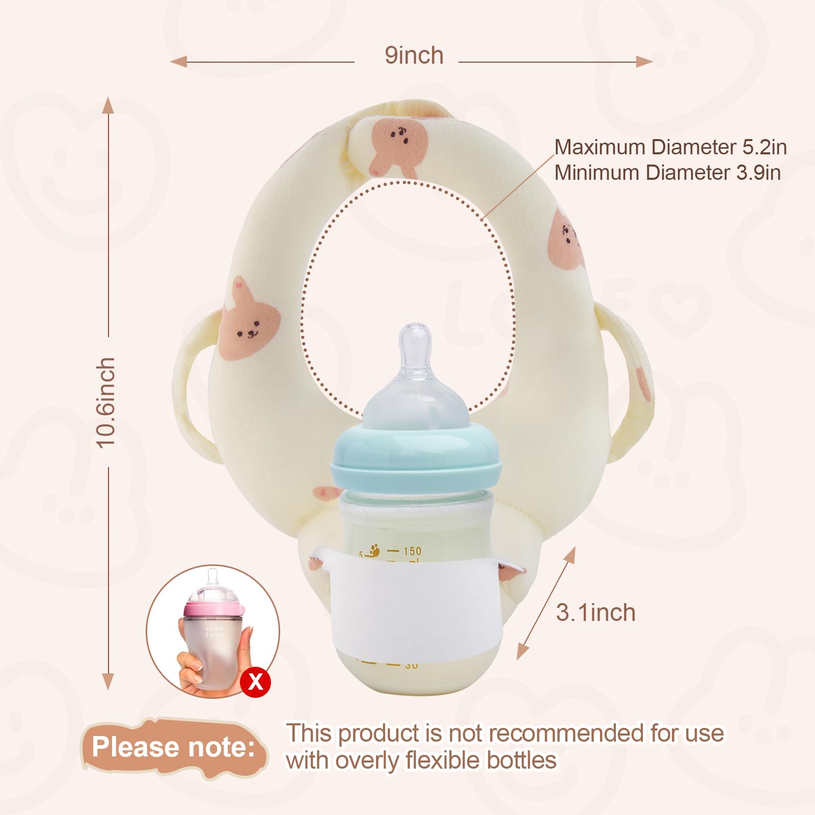 Best Baby Bottle Holder for Hands-Free Feeding - Adjustable Nursing Pillow for Newborns & Twins | Soft Fuzzy Feeder for Self-Feeding | Essential Baby Gift for Home, Travel & Daycare