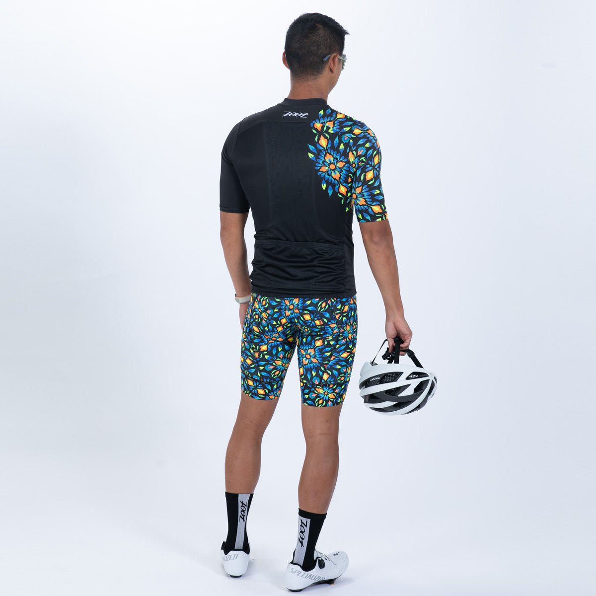 Men's Cycling Bib Shorts - Kaleidoscope Print - High Performance Bike Shorts for Road & Mountain Biking - Comfortable Padded Cycling Gear for Training & Races
