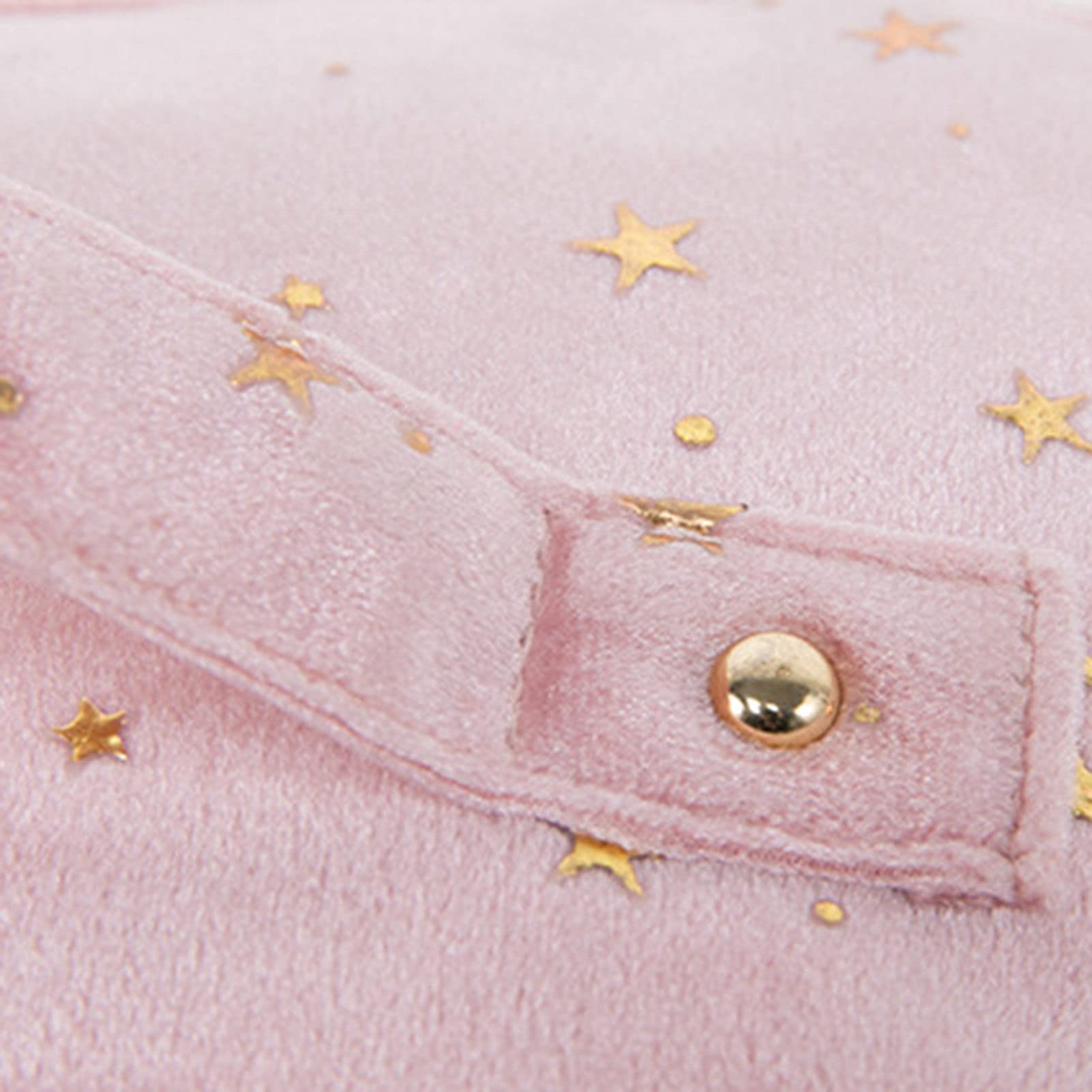 Retro Velvet Travel Toiletry Bag with Star Embroidery - Waterproof Cosmetic Storage Case & Makeup Organizer for Bottles, Toiletries, Bathroom Essentials - Perfect for Vacation, Business Trips & Gym (Pink)