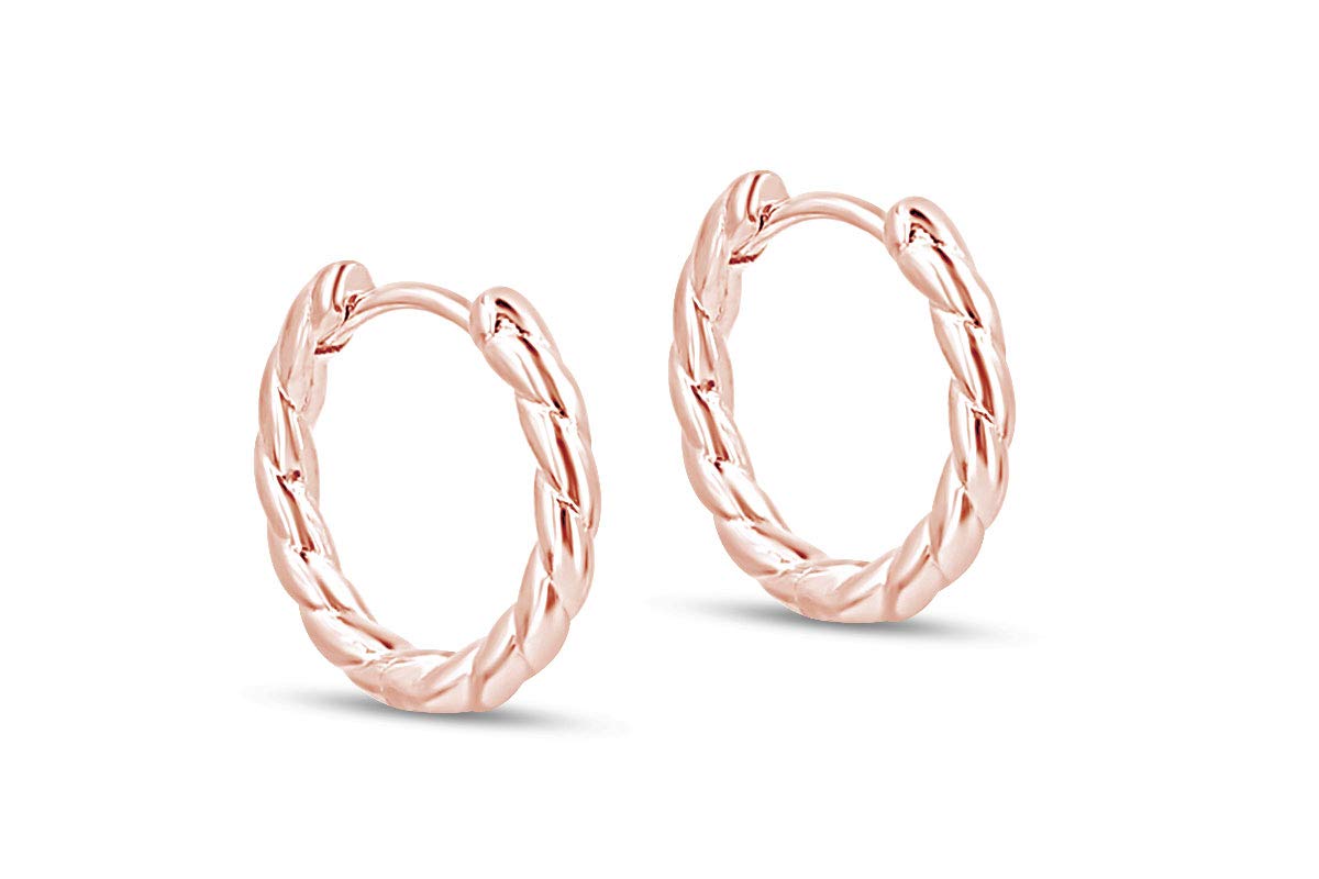 14k Gold Over Sterling Silver & 10k Gold Twisted Circle Hoop Earrings for Women - Elegant Jewelry Gift for Birthday, Anniversary & Special Occasions