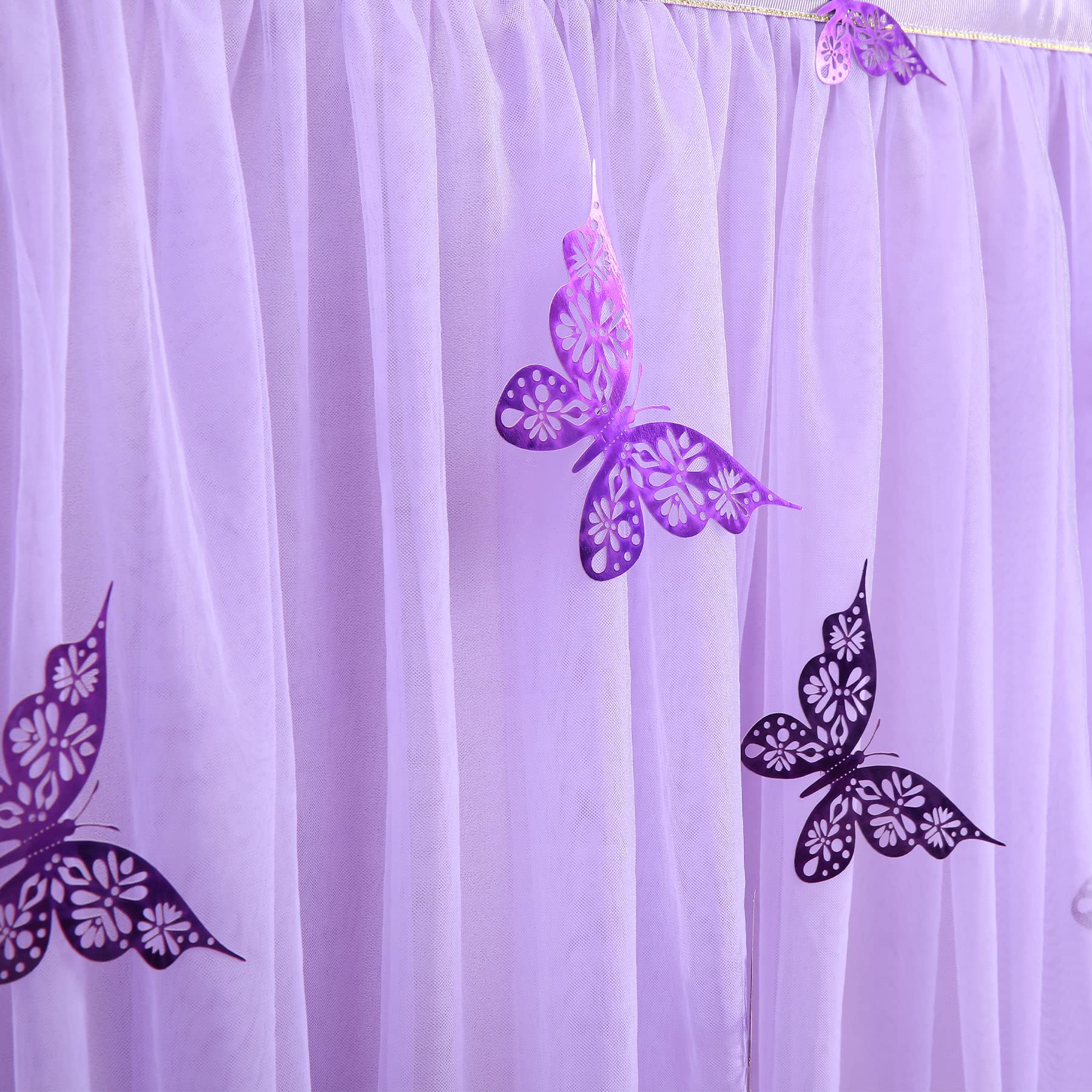 6ft Purple Butterfly Table Skirt - Baby Shower & Birthday Party Decor for Girls