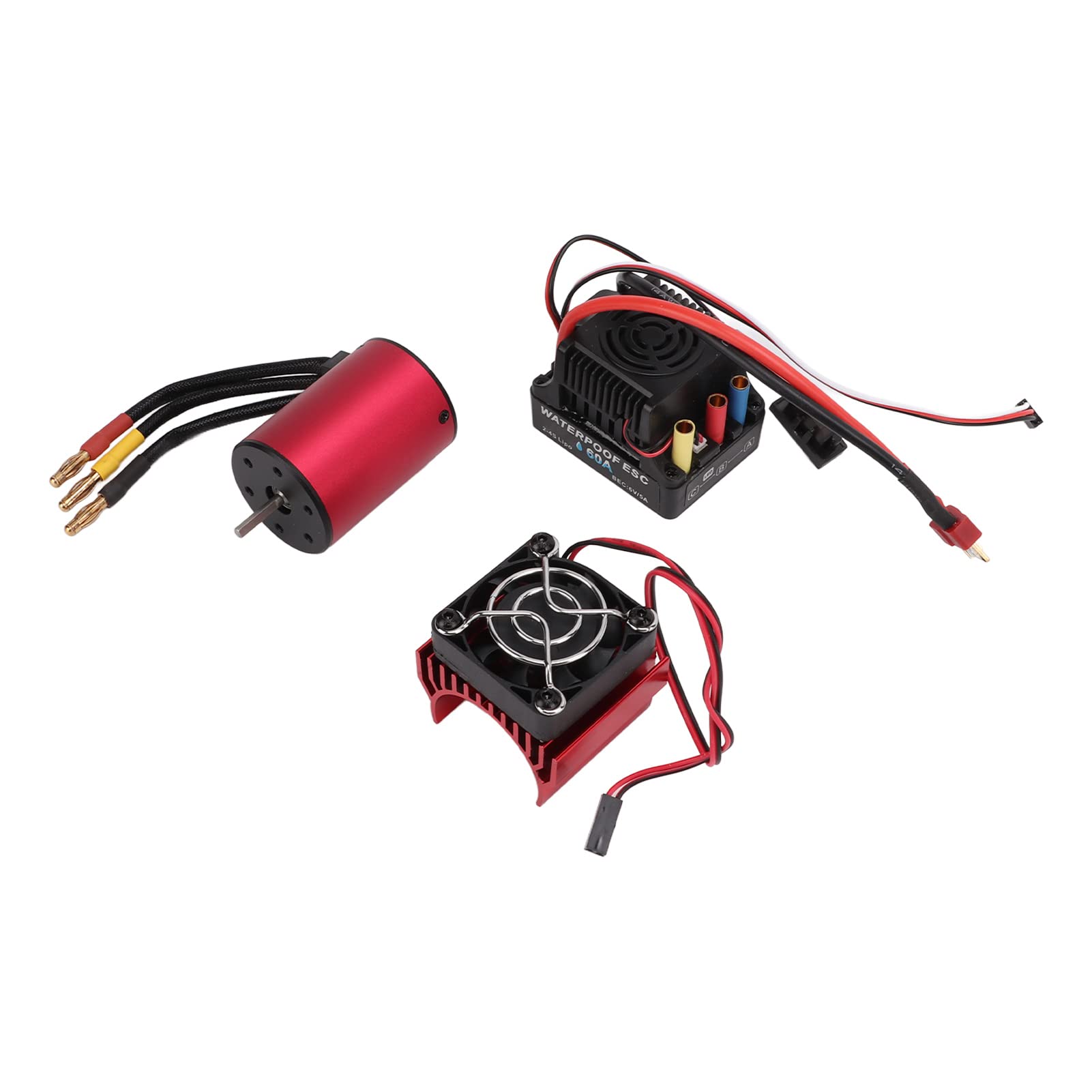 High Performance 3900KV Brushless Motor & 60A ESC Combo for 1/10 RC Cars - CNC Processed Universal Type for 2S & 3S LiPo Batteries - Perfect for Racing, Drifting & Off-Road RC Adventures