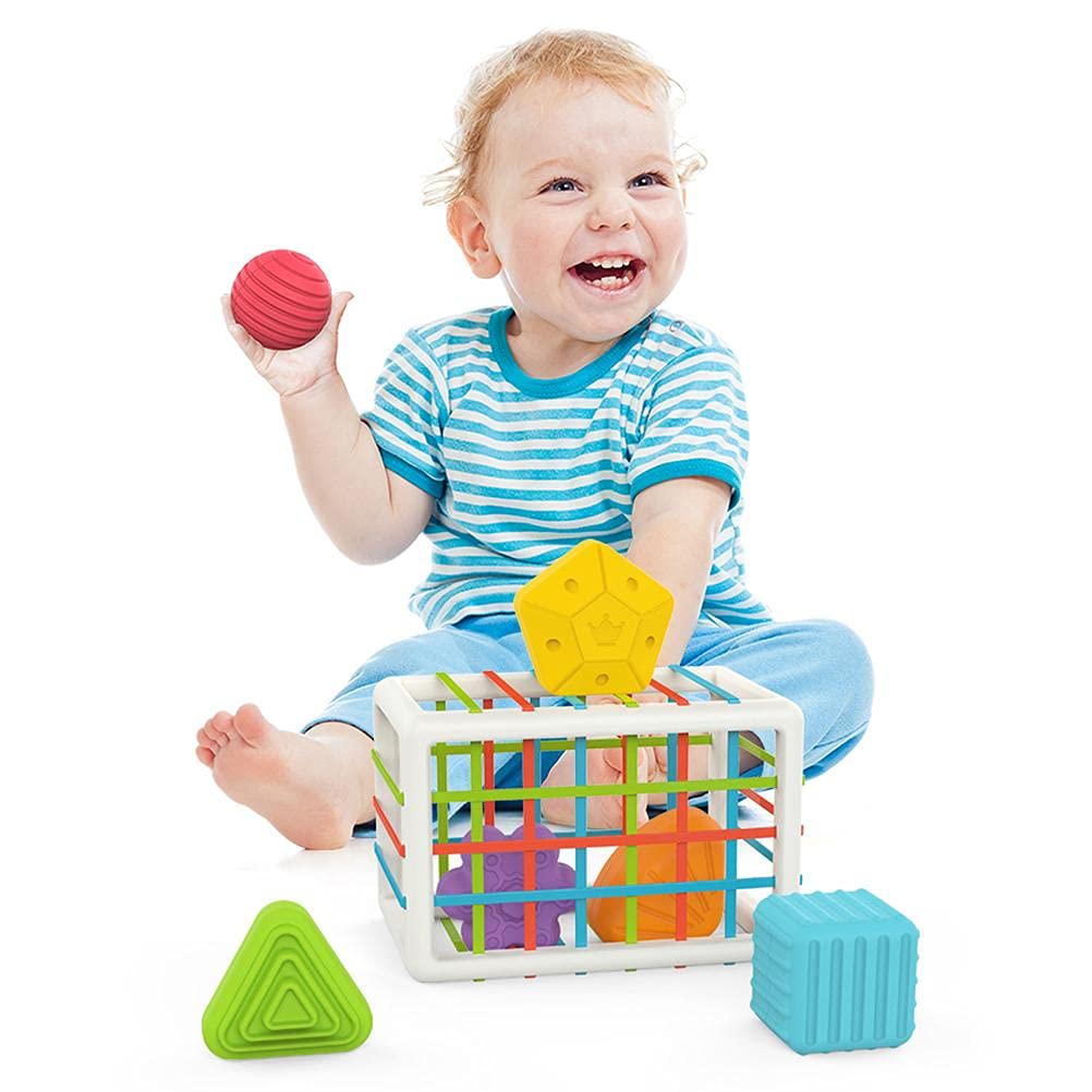 Colorful Baby Sorting Toy with Elastic Bands - Sensory & Fine Motor Skills Development - Early Learning Educational Toys for Toddlers 10+ Months - Perfect for Montessori Play & Preschool Activities