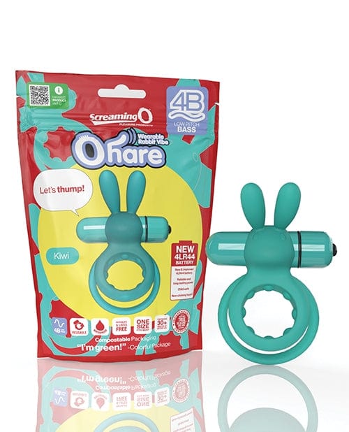 Screaming O 4B Ohare Kiwi Vibrating Cock Ring - Premium Silicone Ring for Enhanced Pleasure - Perfect for Couples & Solo Play - Great for Sensual Massage & Intimate Moments