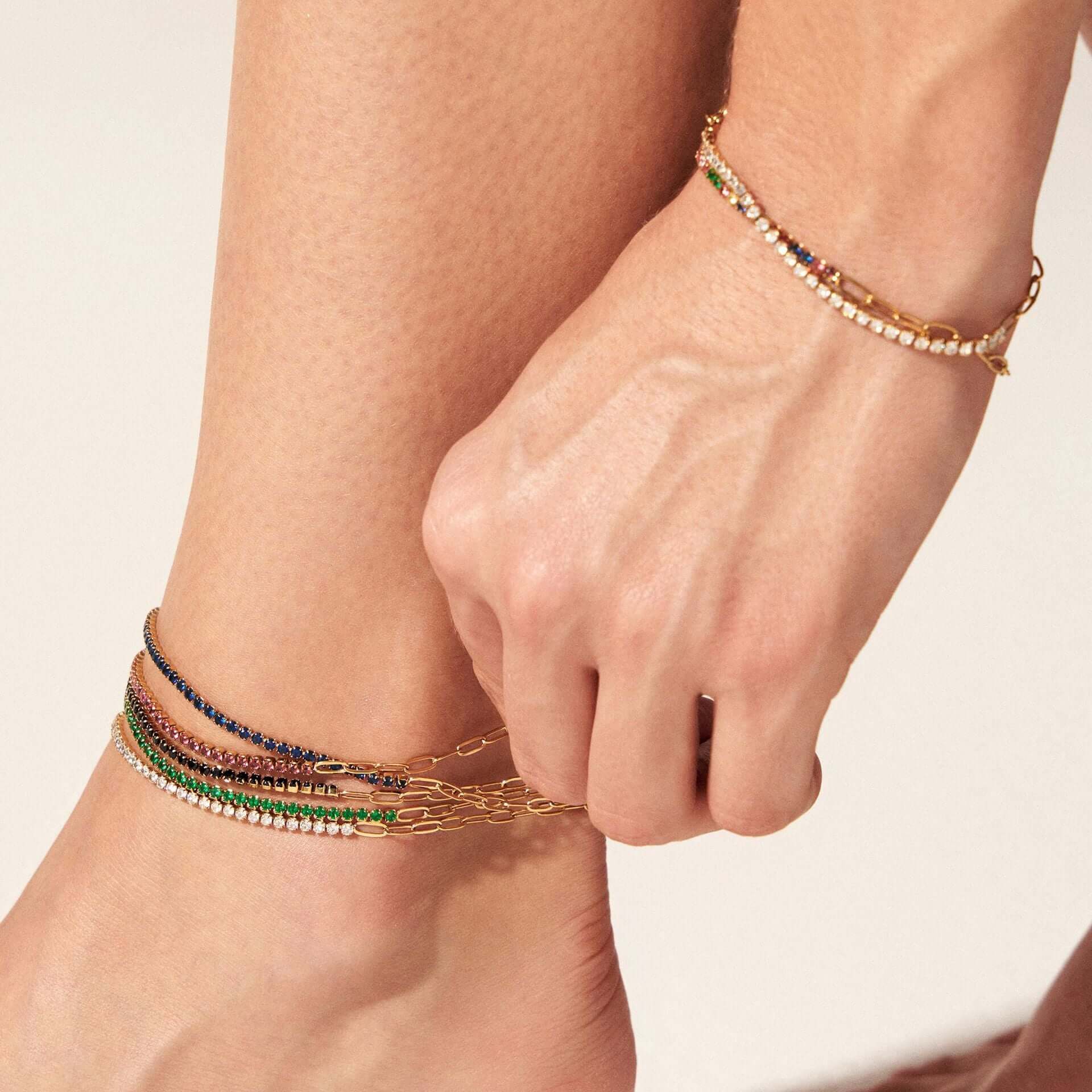 Sparkling Cubic Zirconia Tennis Anklet Bracelet for Women | Elegant 925 Sterling Silver Ankle Chain with CZ Stones | Perfect for Beach, Parties & Everyday Wear