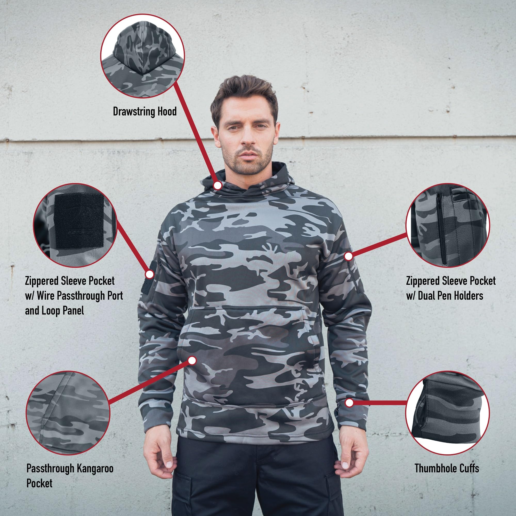 Rothco Men's Heavyweight Cotton Hoodie - Warm Fleece Lined Pullover Sweatshirt for Outdoor Activities, Camping & Casual Wear