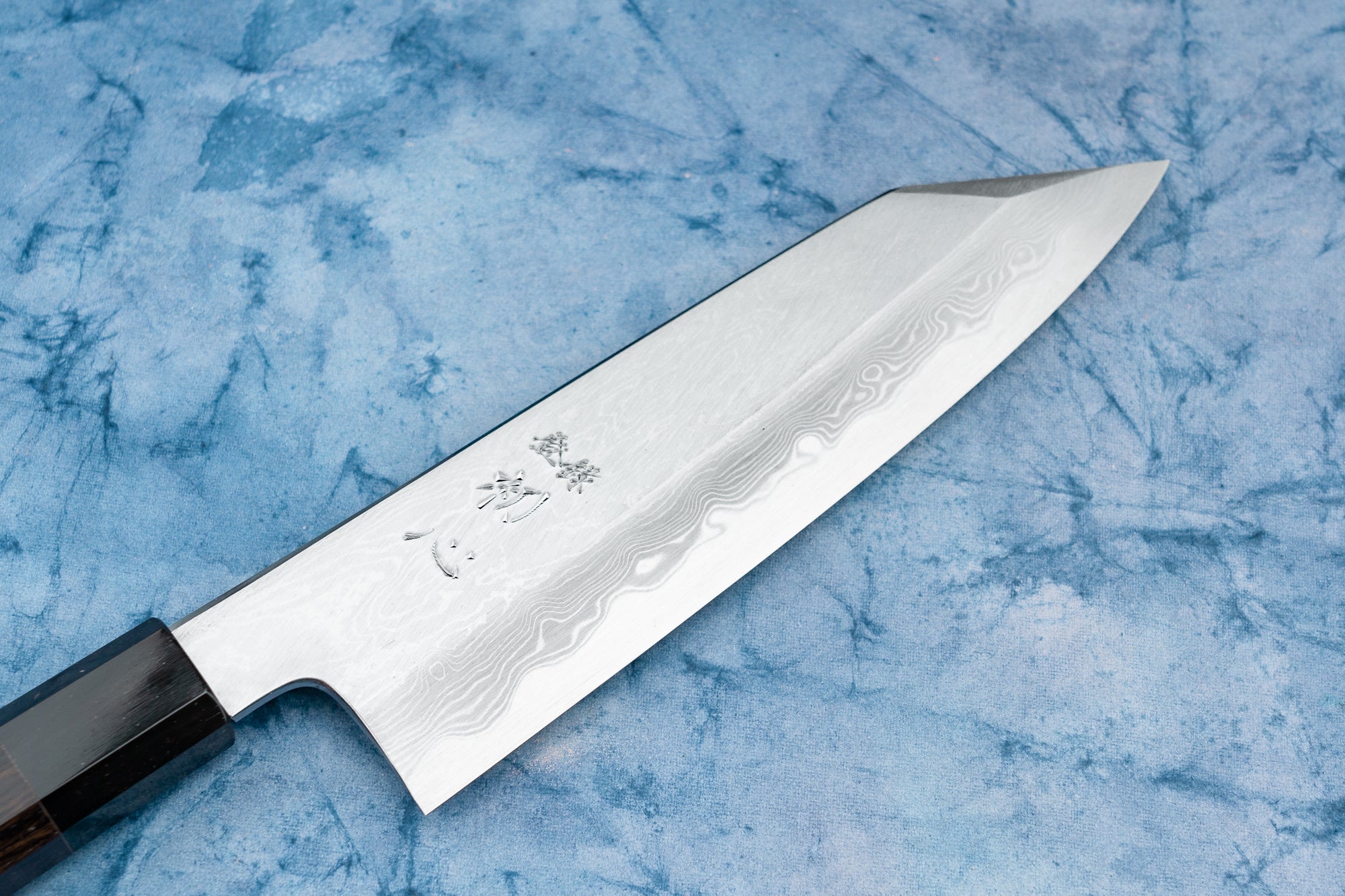 Premium Hatsukokoro Aoichi Damascus Shinogi Bunka Knife 180mm - Japanese Chef Knife for Slicing, Dicing & Precision Cutting - Perfect for Home Cooks & Professional Chefs