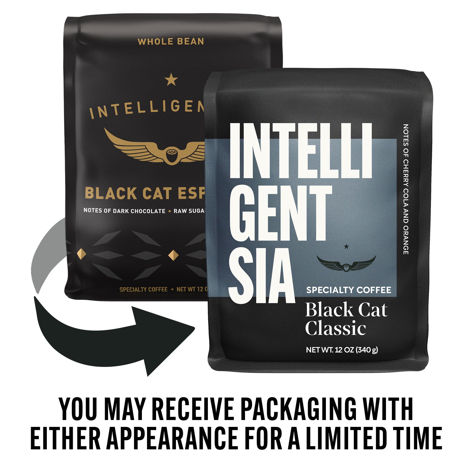 Intelligentsia Medium Roast Whole Bean Coffee - Black Cat Classic Espresso 12oz (340g) | Premium Arabica Beans for Rich Flavor | Perfect for Home Brewing, Espresso Machines & Gifts